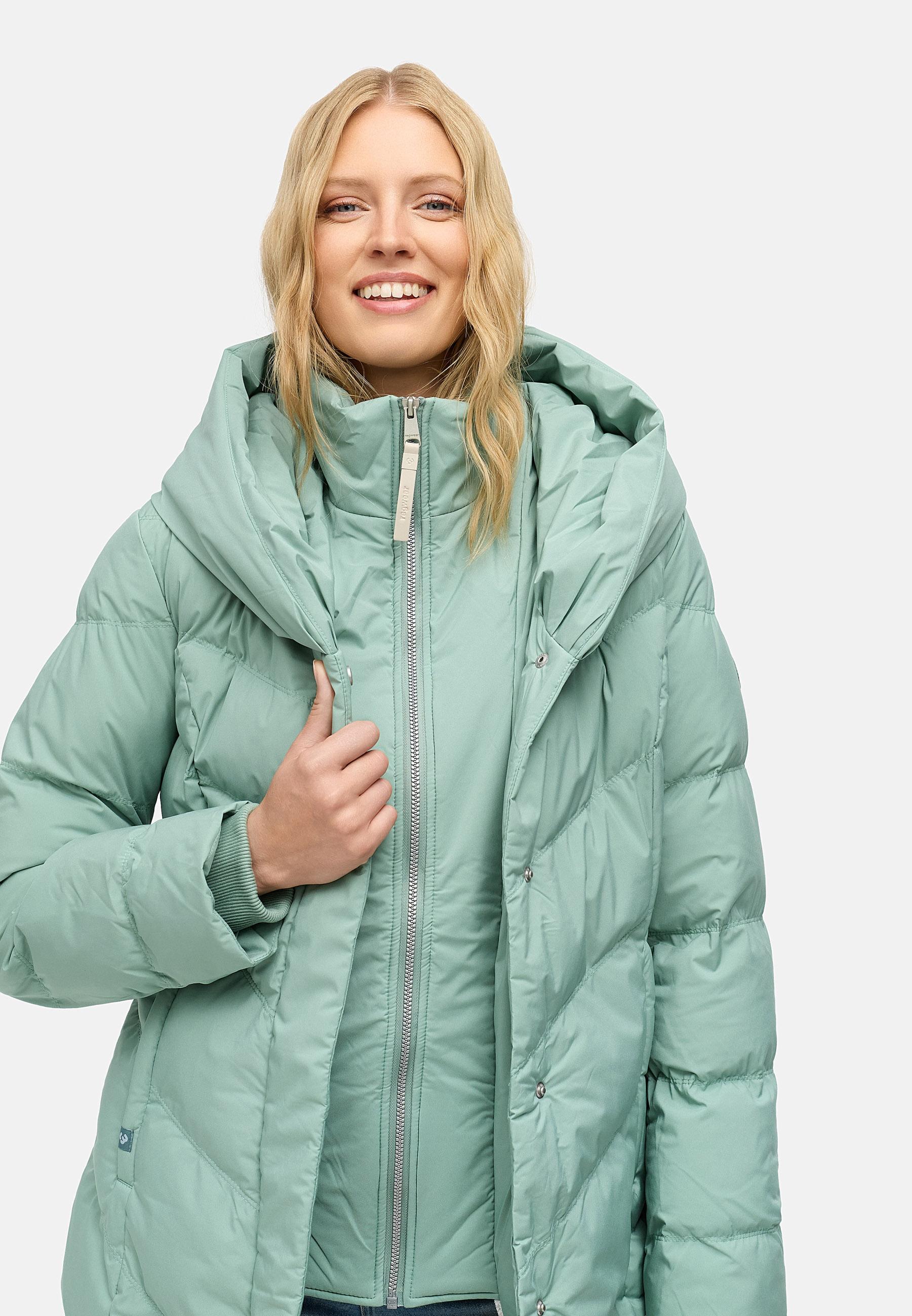 Warmer Steppmantel mit hohem Kragen "Natalka Soft YOUMODO" Dusty Green