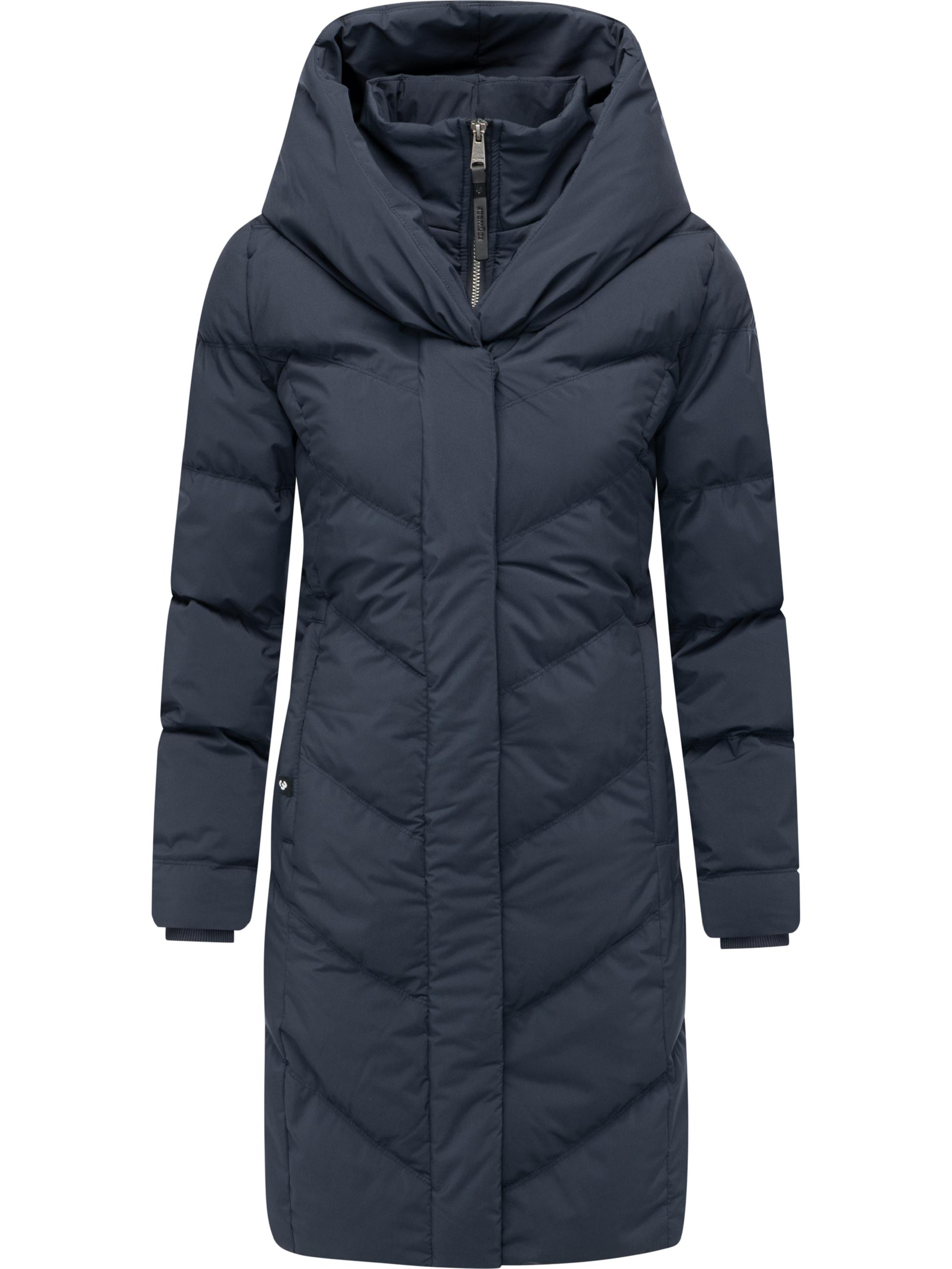 Warmer Steppmantel mit hohem Kragen "Natalka Soft YOUMODO" Navy