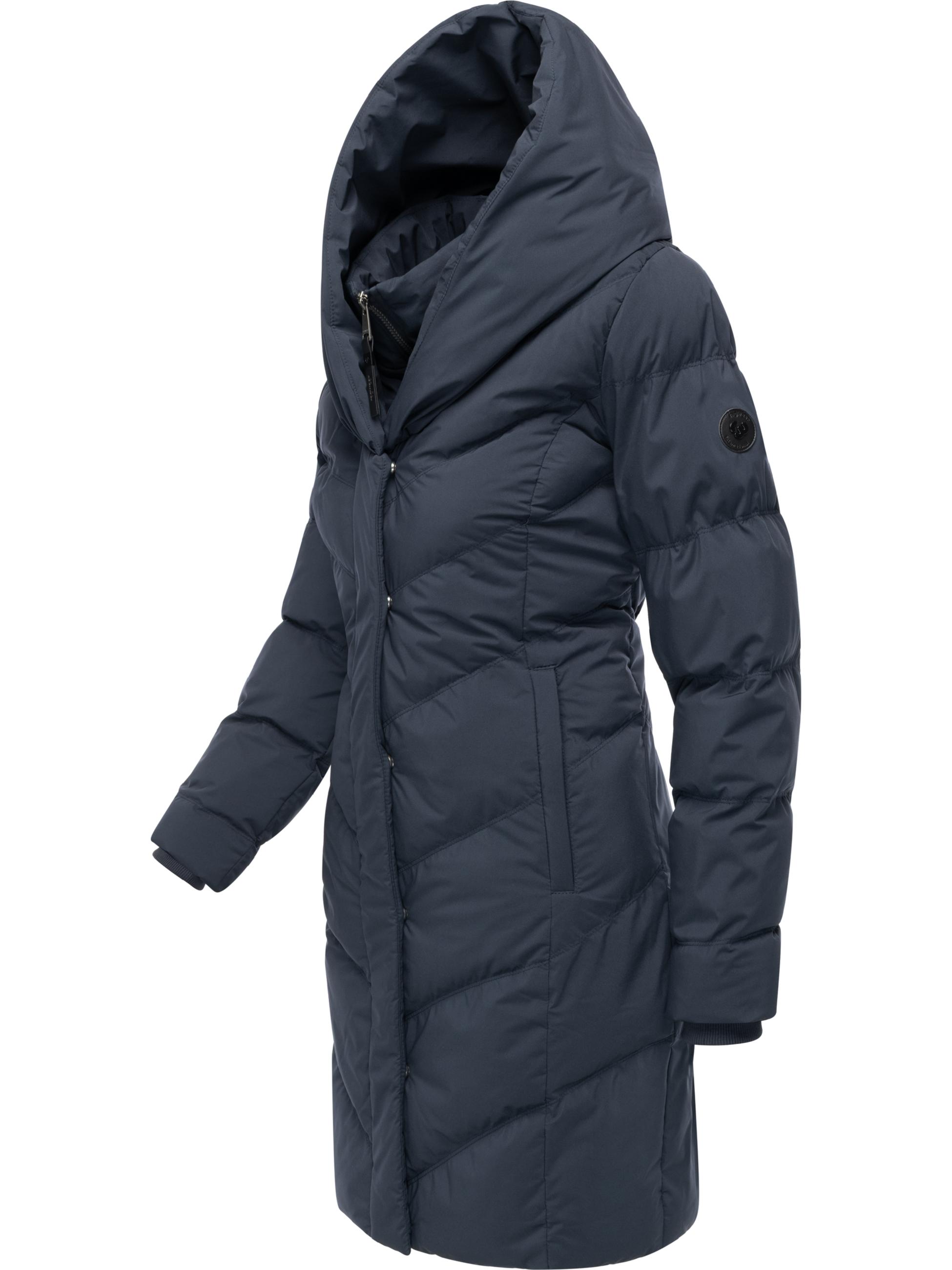 Warmer Steppmantel mit hohem Kragen "Natalka Soft YOUMODO" Navy