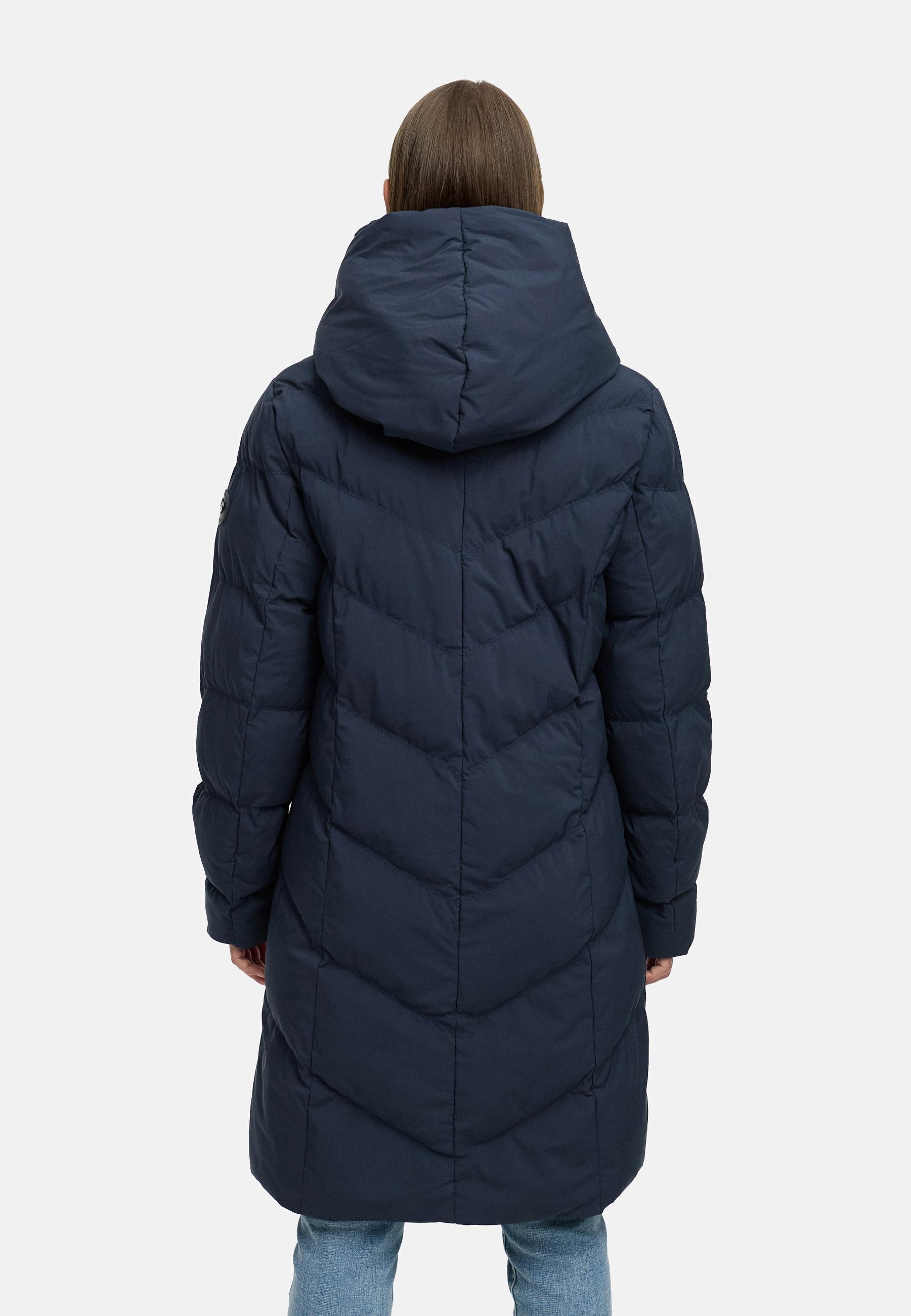 Warmer Steppmantel mit hohem Kragen "Natalka Soft YOUMODO" Navy