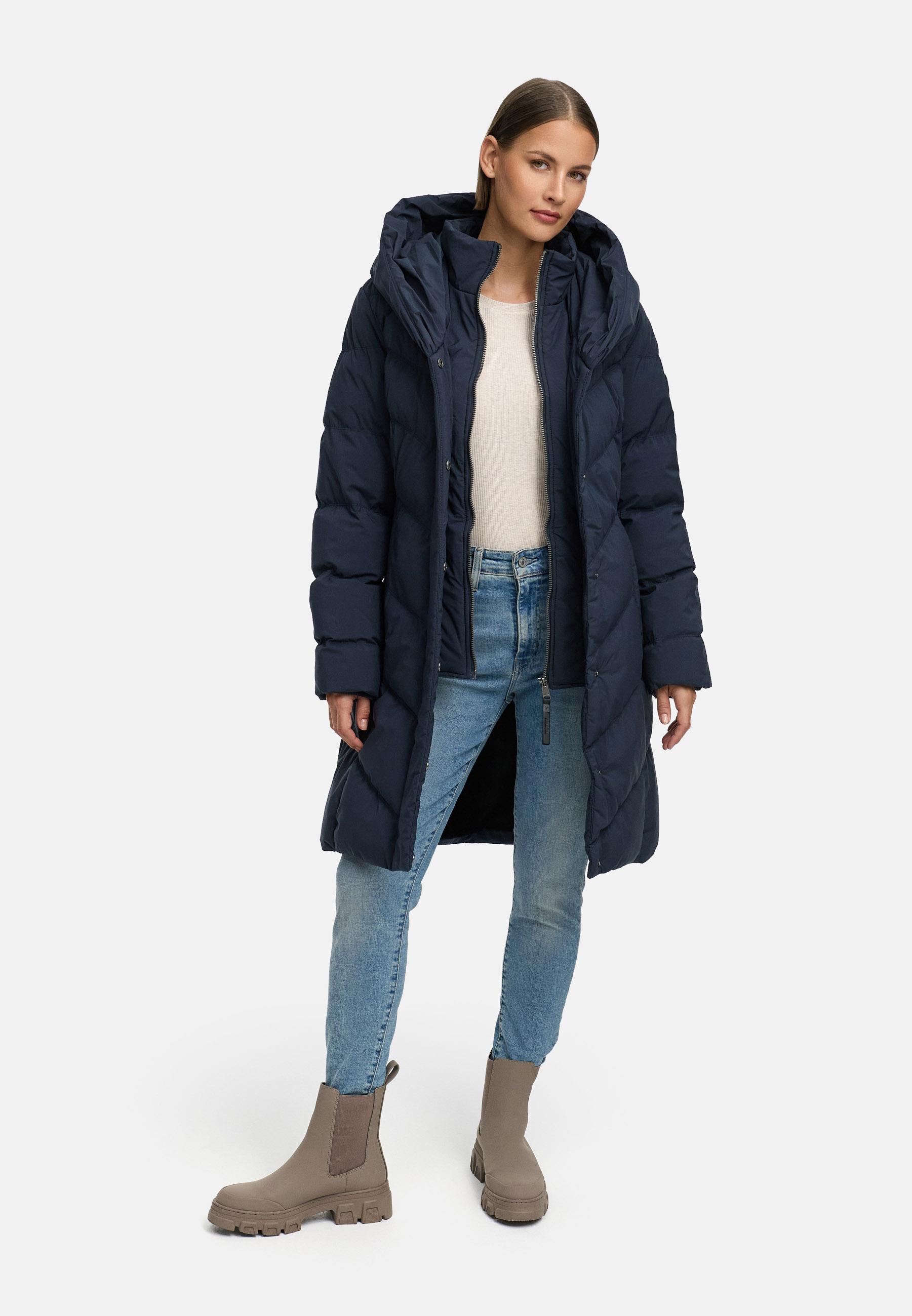 Warmer Steppmantel mit hohem Kragen "Natalka Soft YOUMODO" Navy