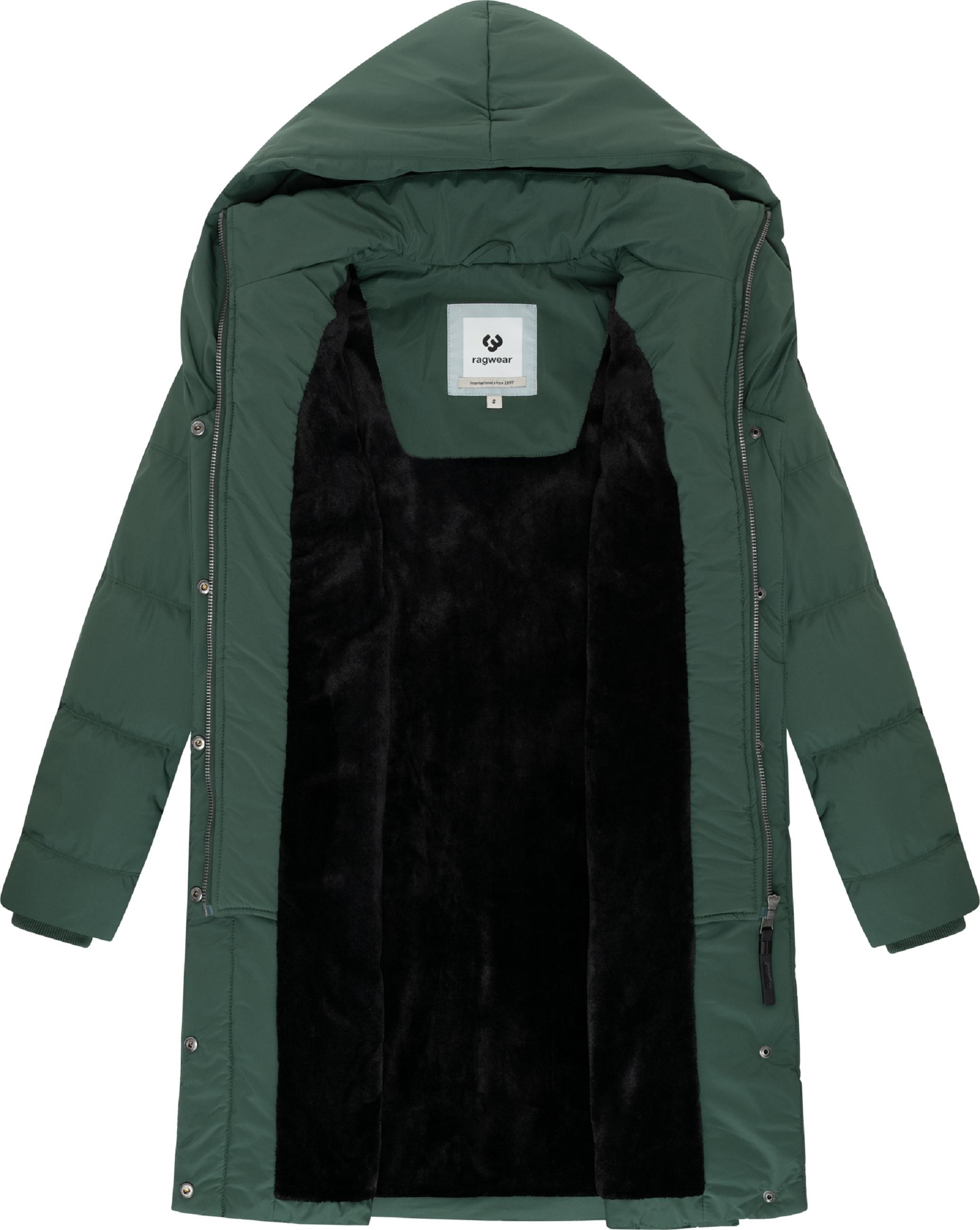 Warmer Steppmantel mit hohem Kragen "Natalka Soft YOUMODO" Pine Green