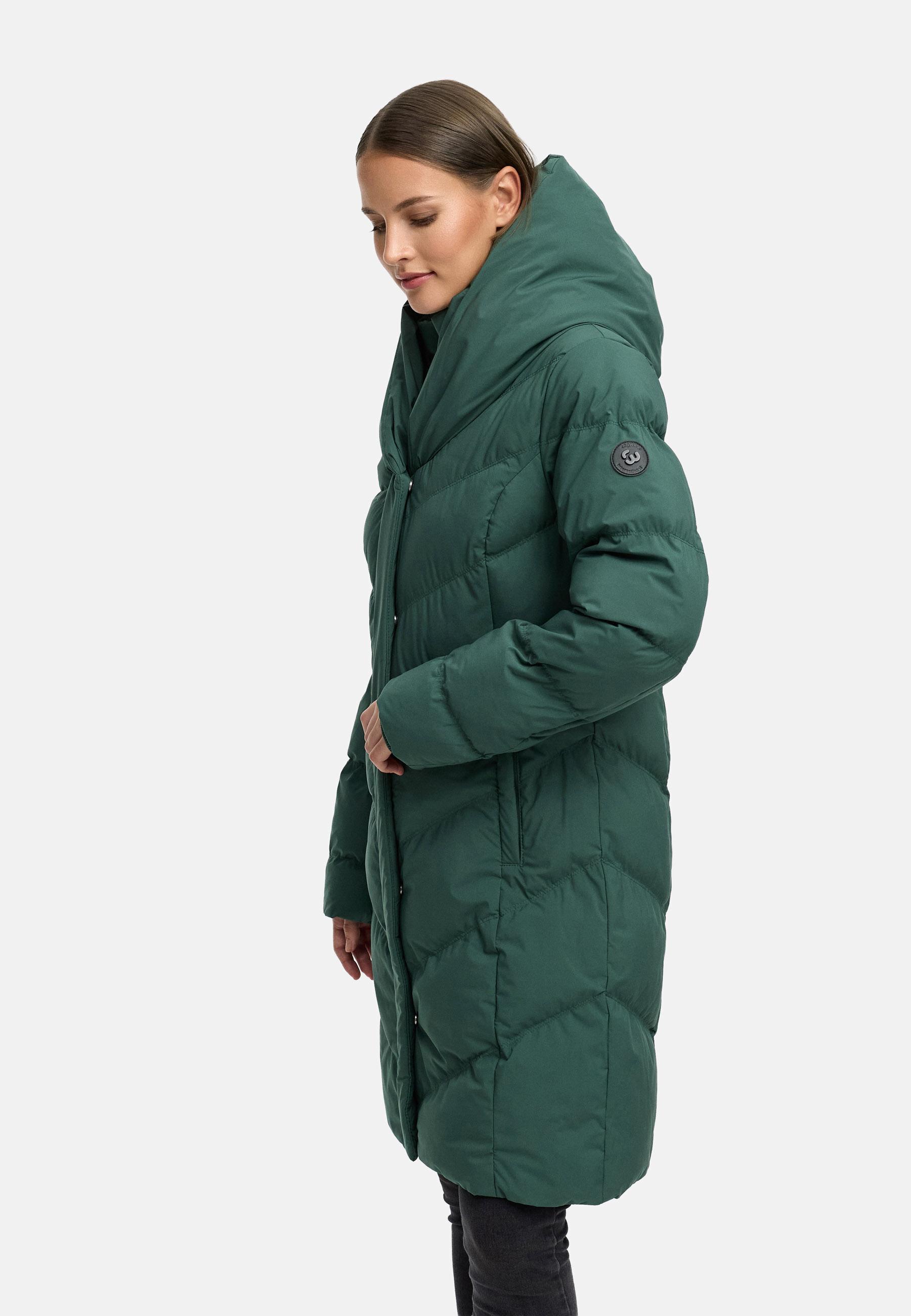 Warmer Steppmantel mit hohem Kragen "Natalka Soft YOUMODO" Pine Green