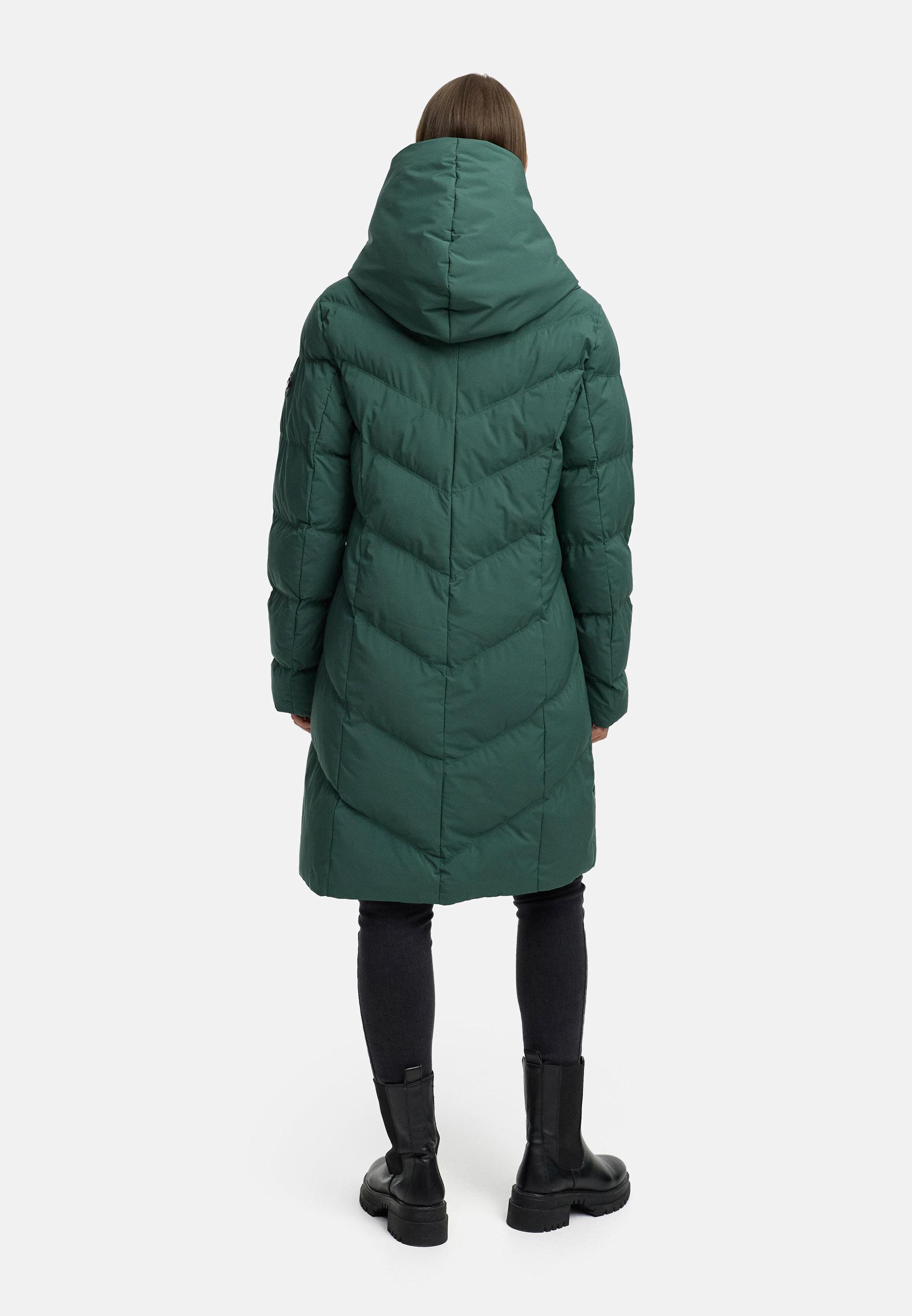 Warmer Steppmantel mit hohem Kragen "Natalka Soft YOUMODO" Pine Green