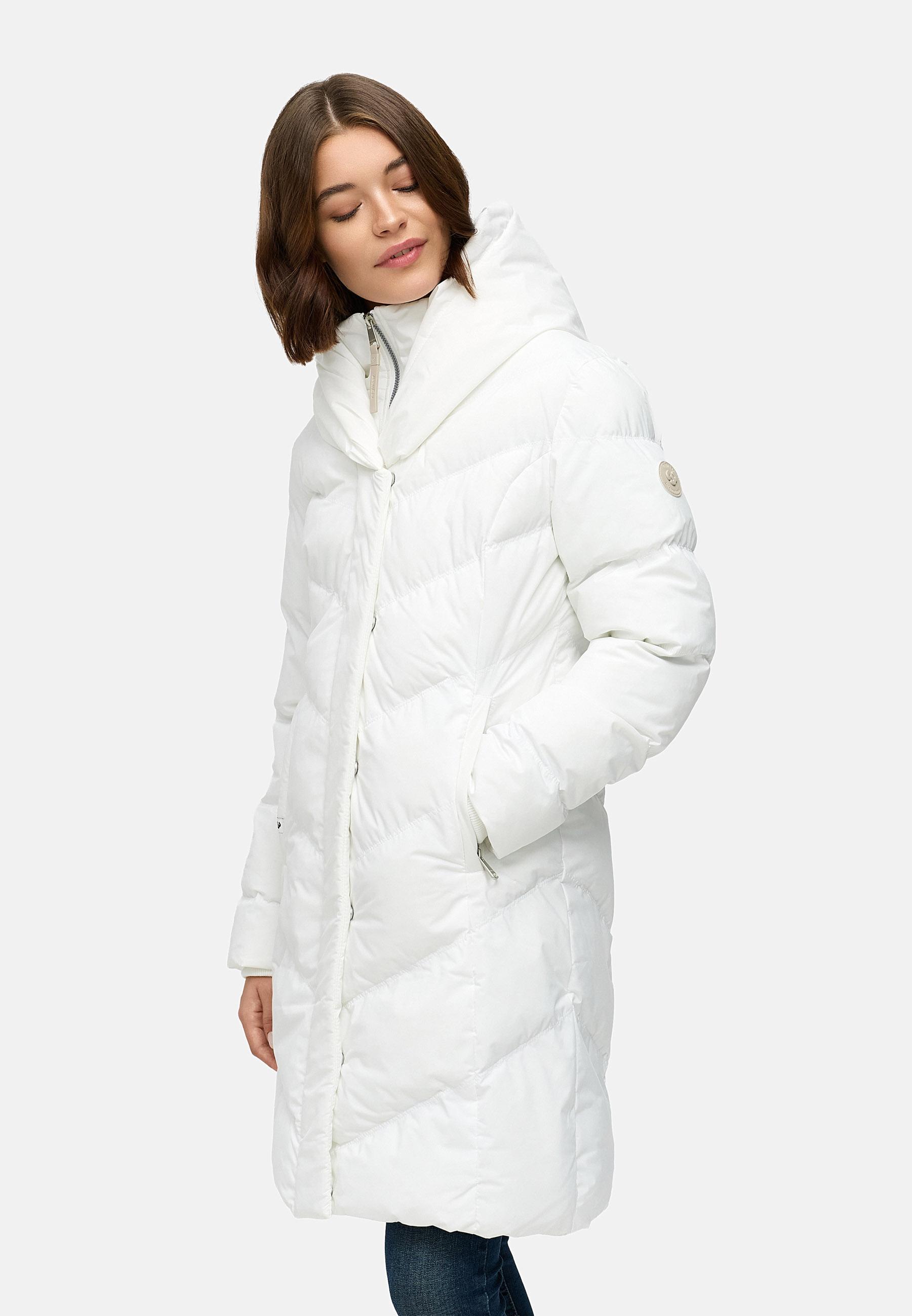 Warmer Steppmantel mit hohem Kragen "Natalka Soft YOUMODO" White