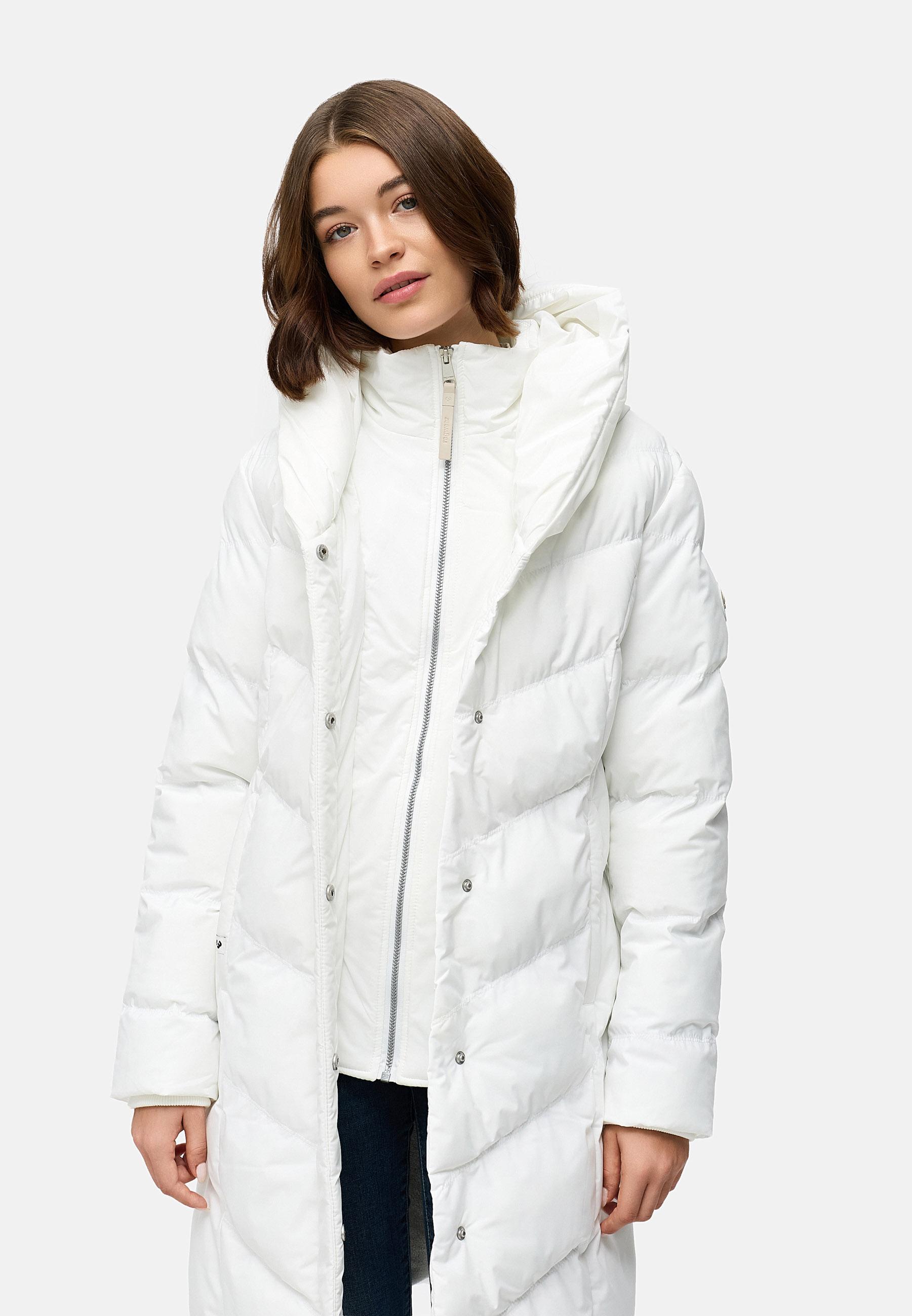 Warmer Steppmantel mit hohem Kragen "Natalka Soft YOUMODO" White