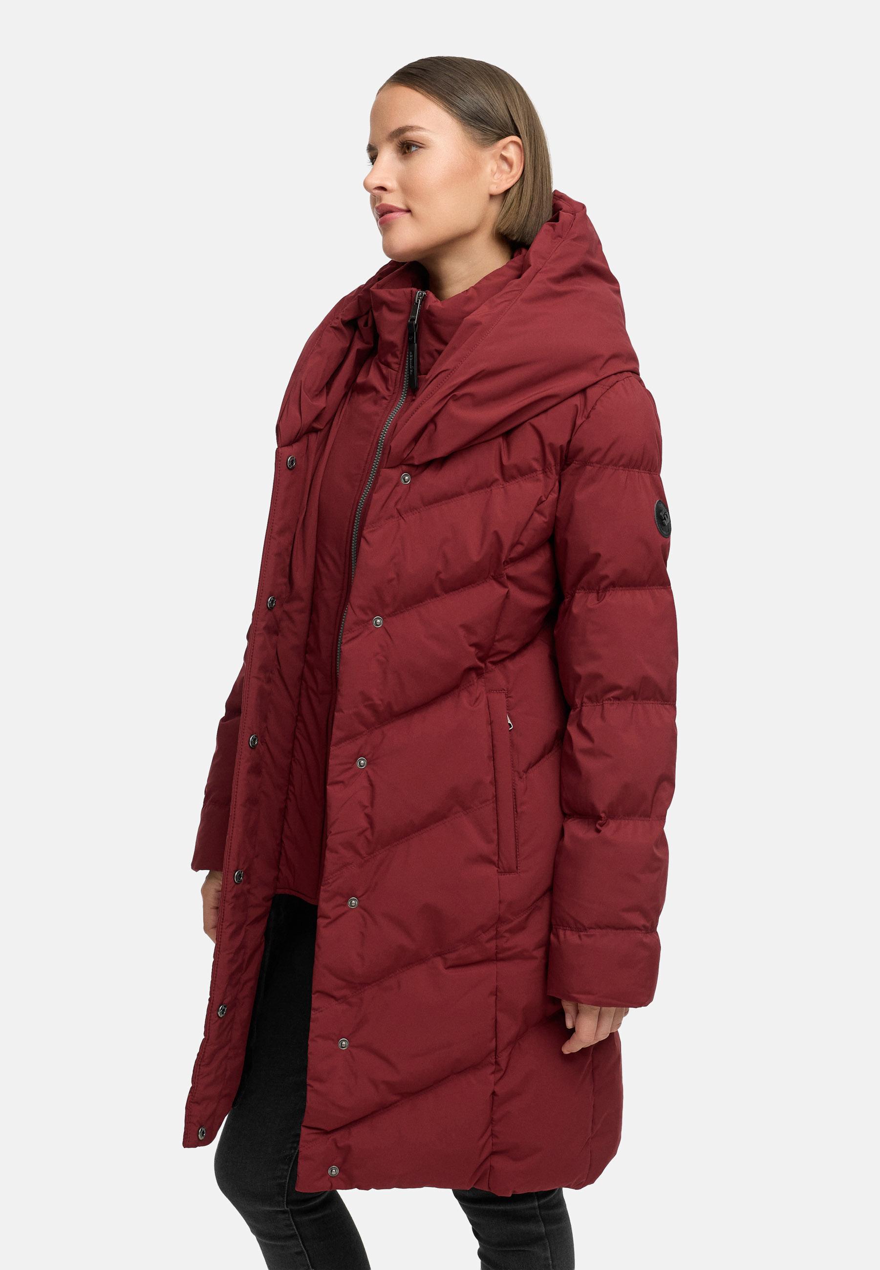 Warmer Steppmantel mit hohem Kragen "Natalka Soft YOUMODO" Wine Red