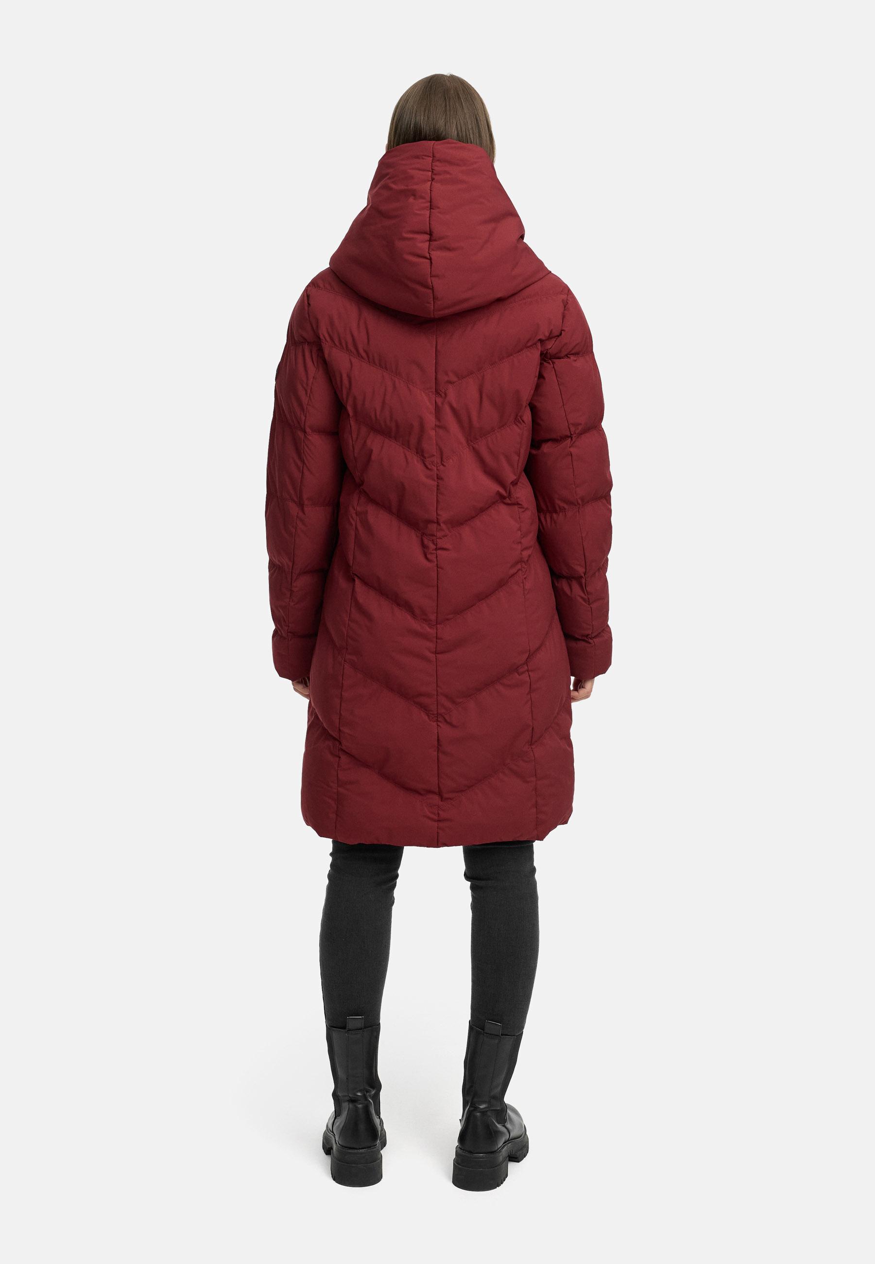 Warmer Steppmantel mit hohem Kragen "Natalka Soft YOUMODO" Wine Red