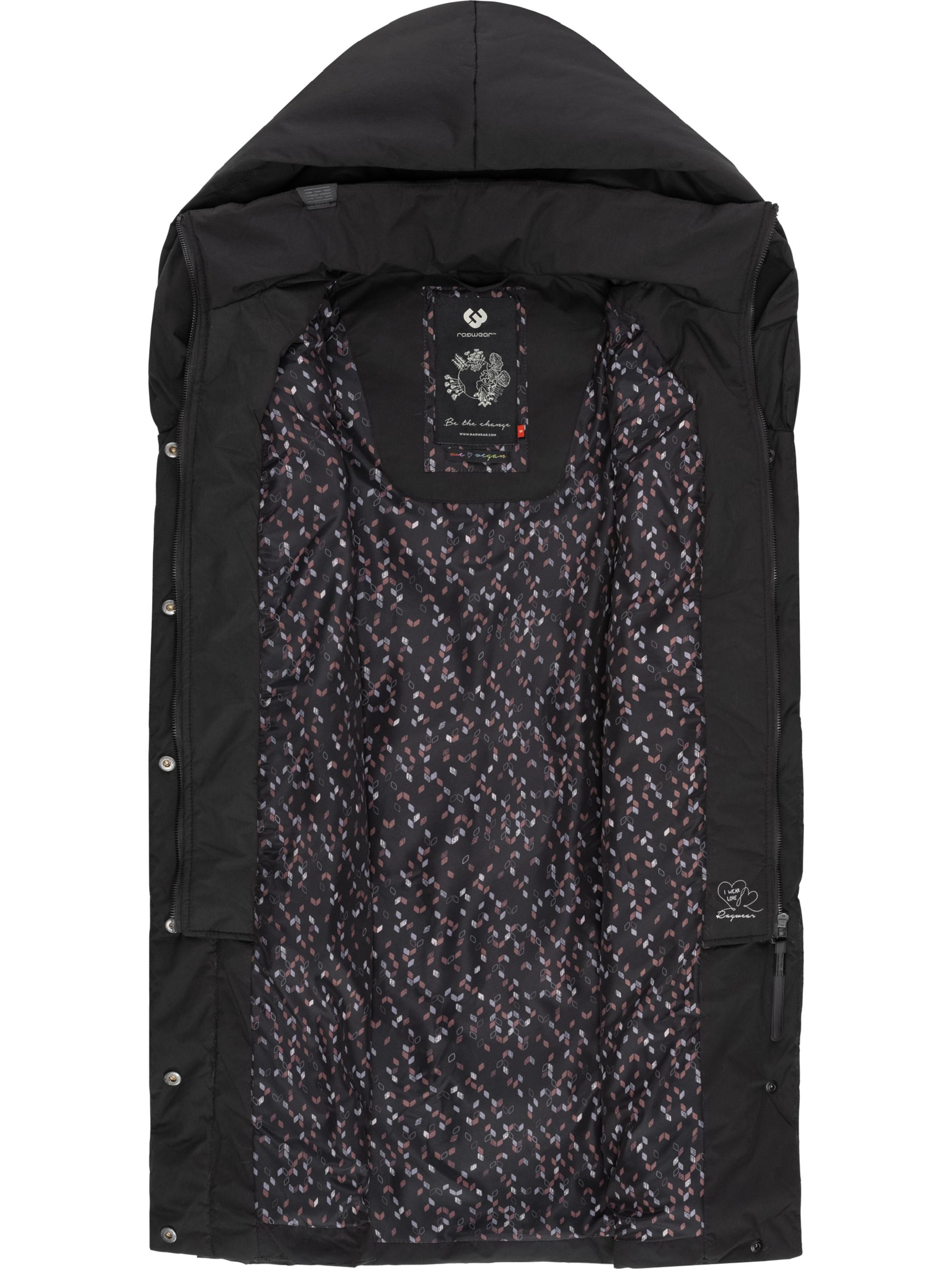 Lange, gefütterte Steppweste mit Kapuze "Natalka Vest" Black22