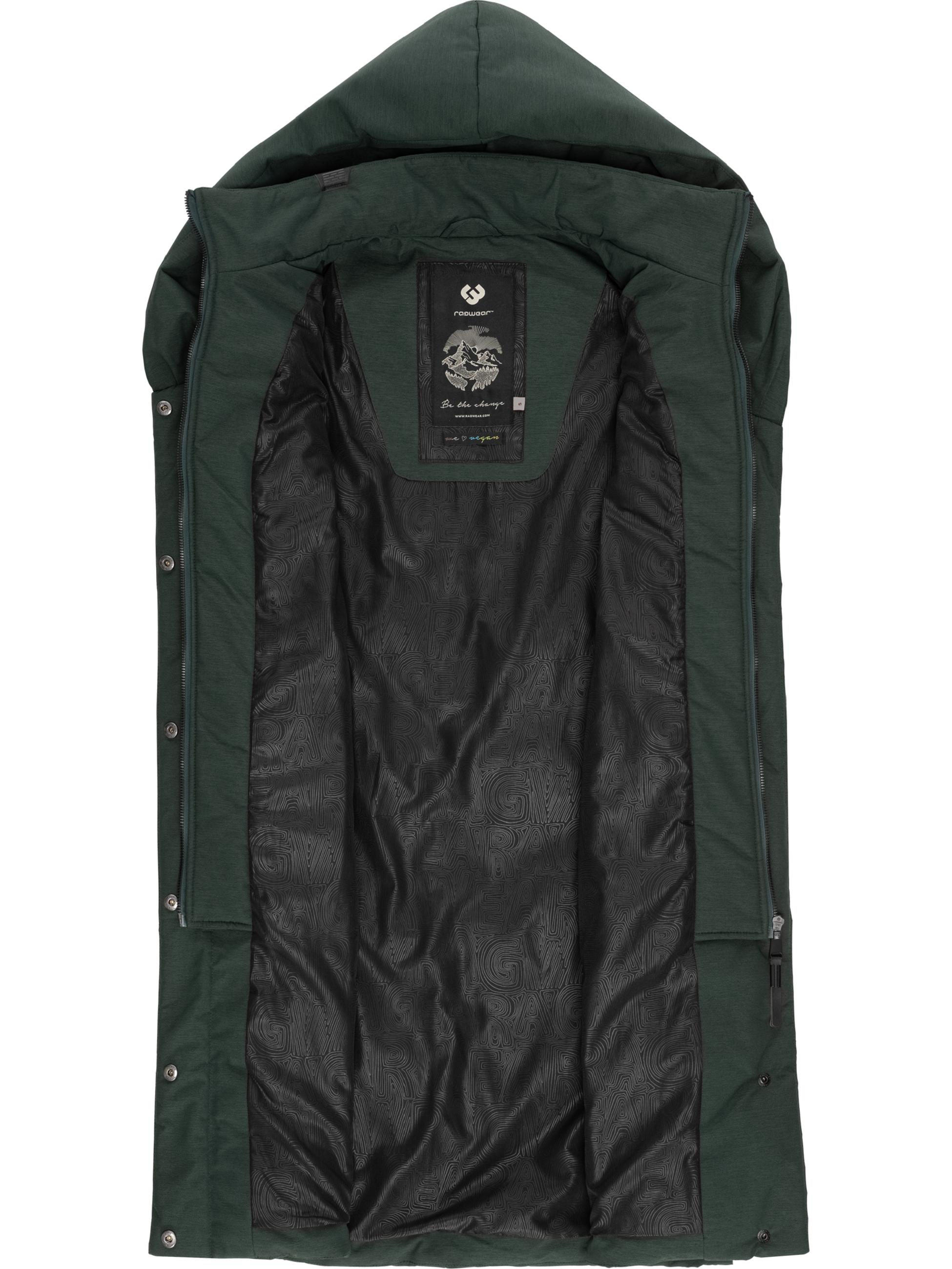 Lange, gefütterte Steppweste mit Kapuze "Natalka Vest" Dark Green23