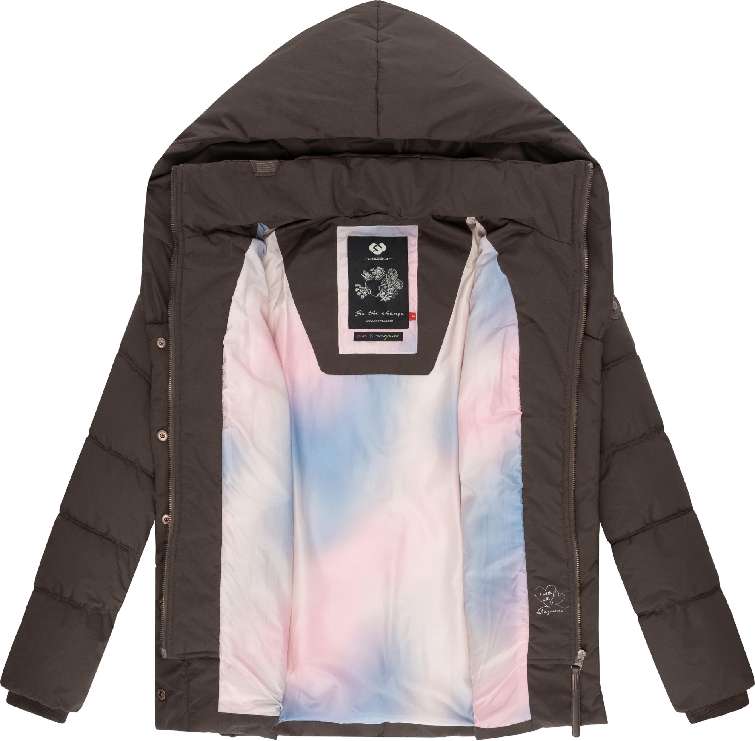 Gesteppte Winterjacke mit großen Kragen und Kapuze "Natesa Intl." Dark Choco22