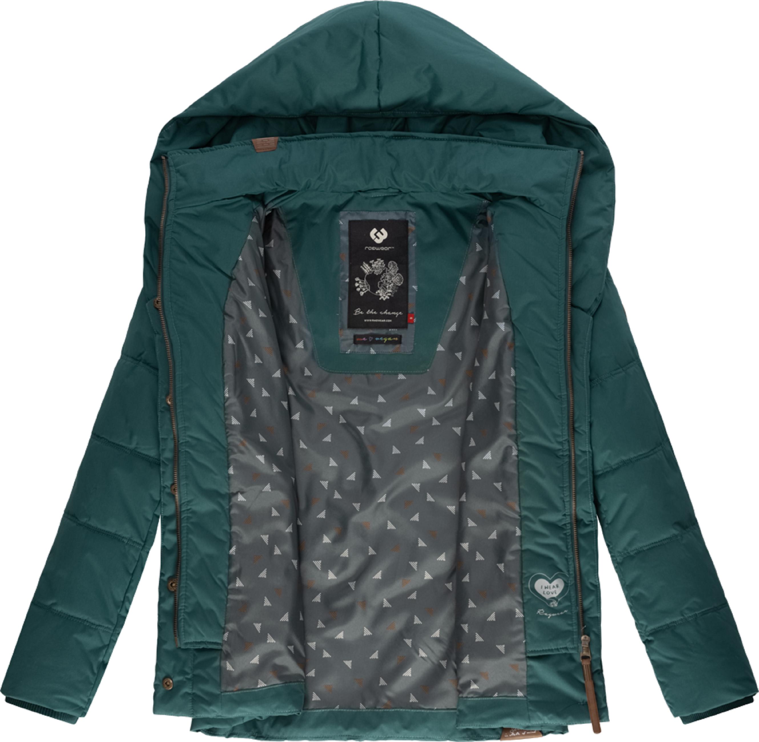 Gesteppte Winterjacke mit großen Kragen und Kapuze "Natesa Intl." Dark Green