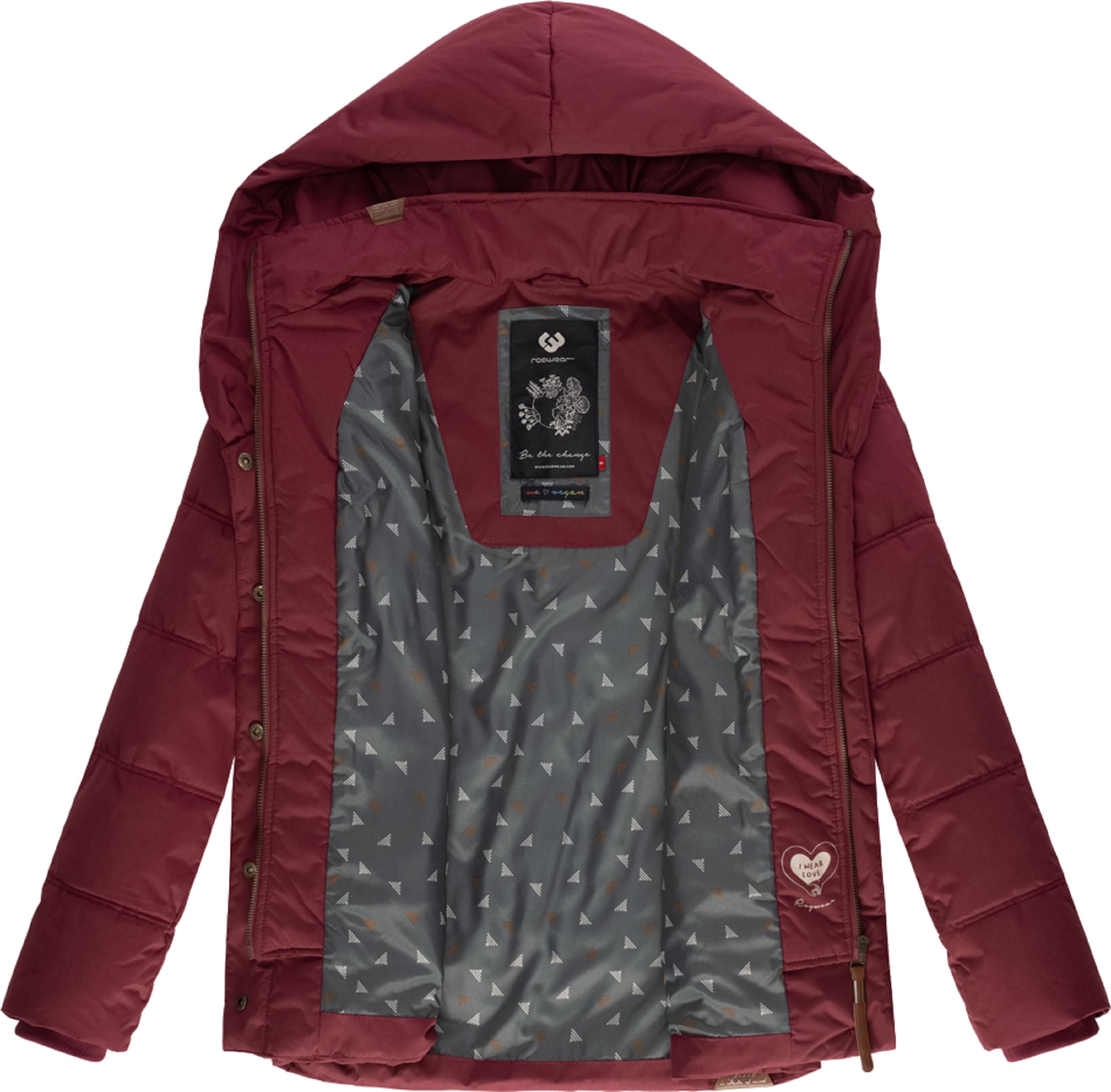Gesteppte Winterjacke mit großen Kragen und Kapuze "Natesa Intl." Wine Red