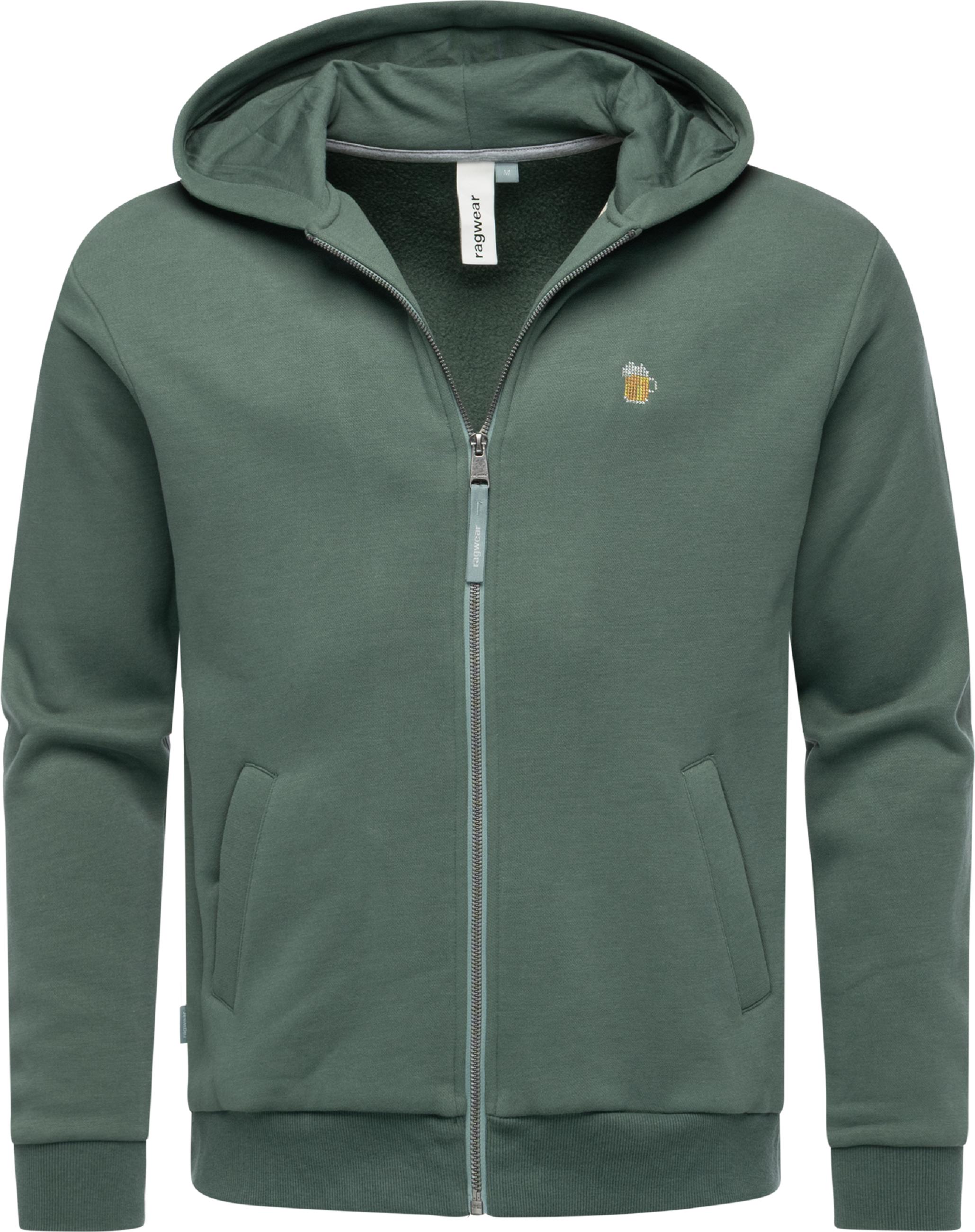 Sweatjacke mit Kapuze "Natten EMB" Dusty Olive