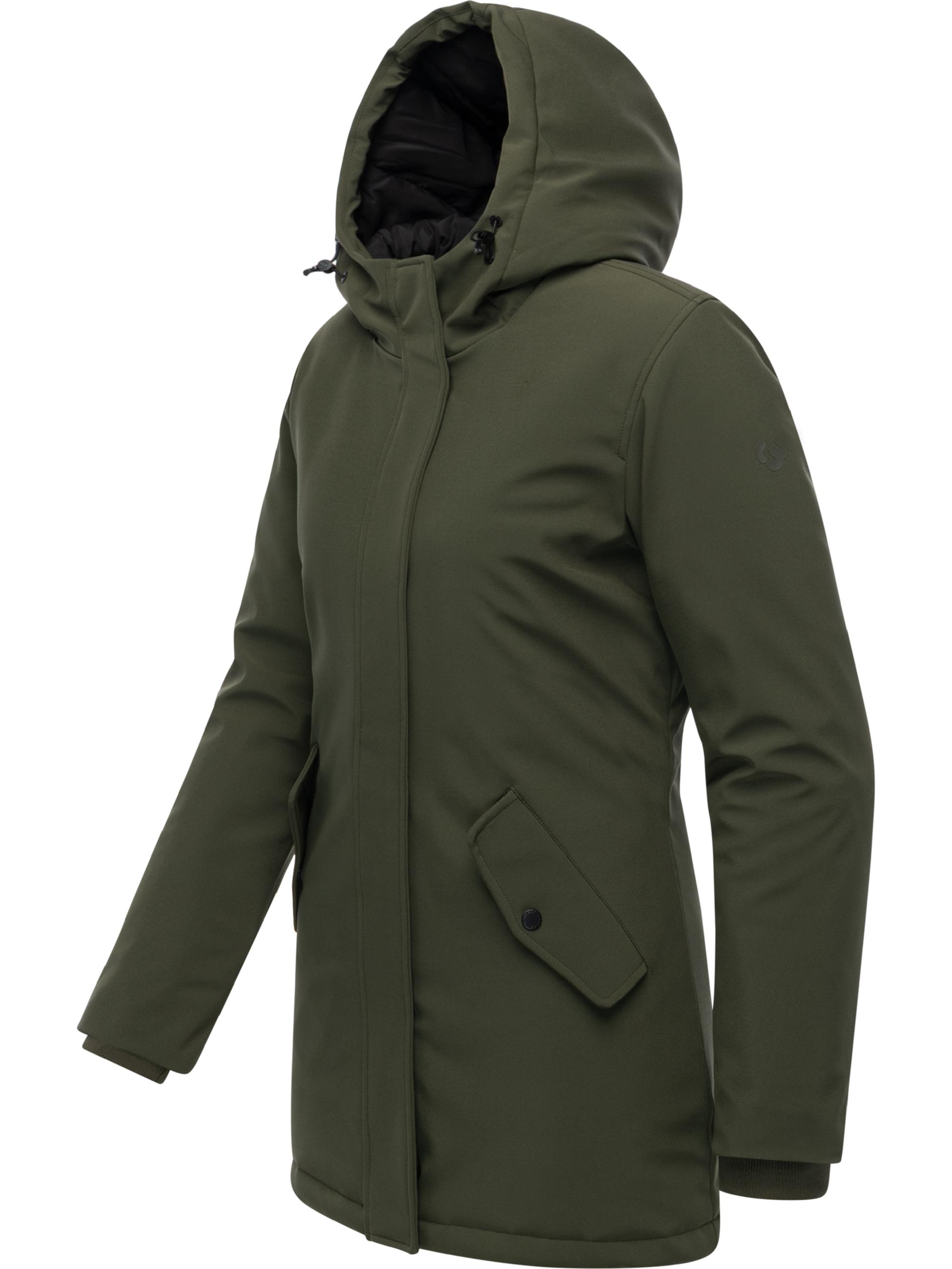 Wasserdichter Softshell-Kurzmantel mit Kapuze "Navanuti" Dark Olive
