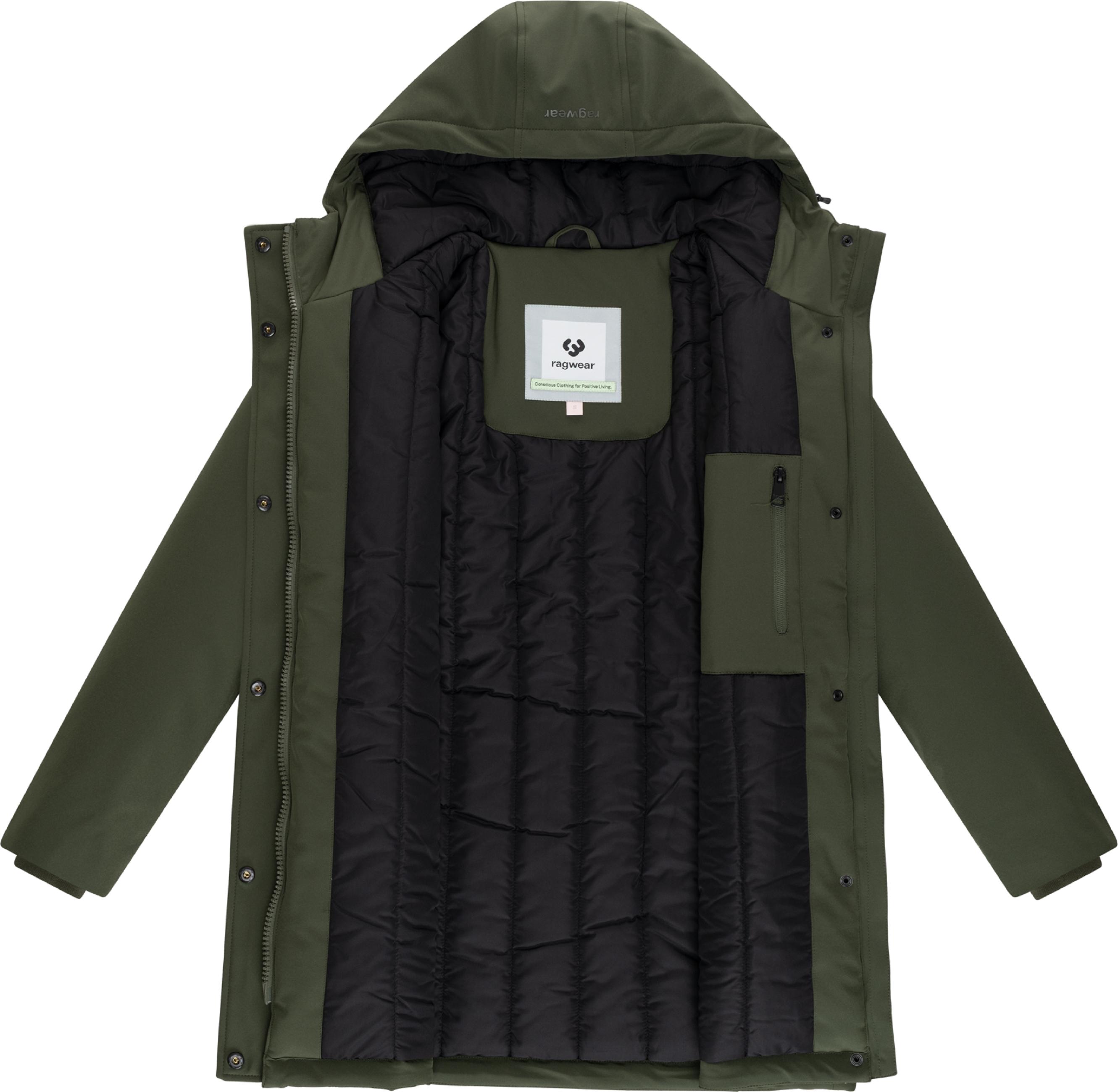 Wasserdichter Softshell-Kurzmantel mit Kapuze "Navanuti" Dark Olive