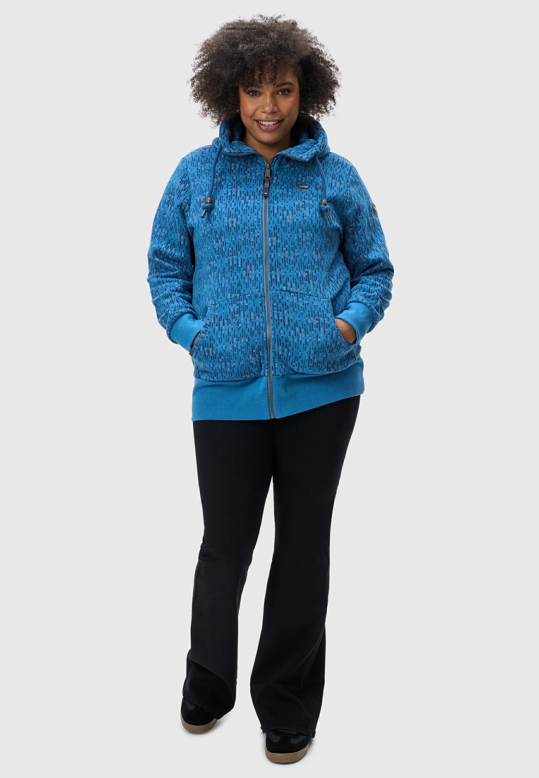 Sweatjacke mit Kapuze "Neska Print Zip Plus" Blue