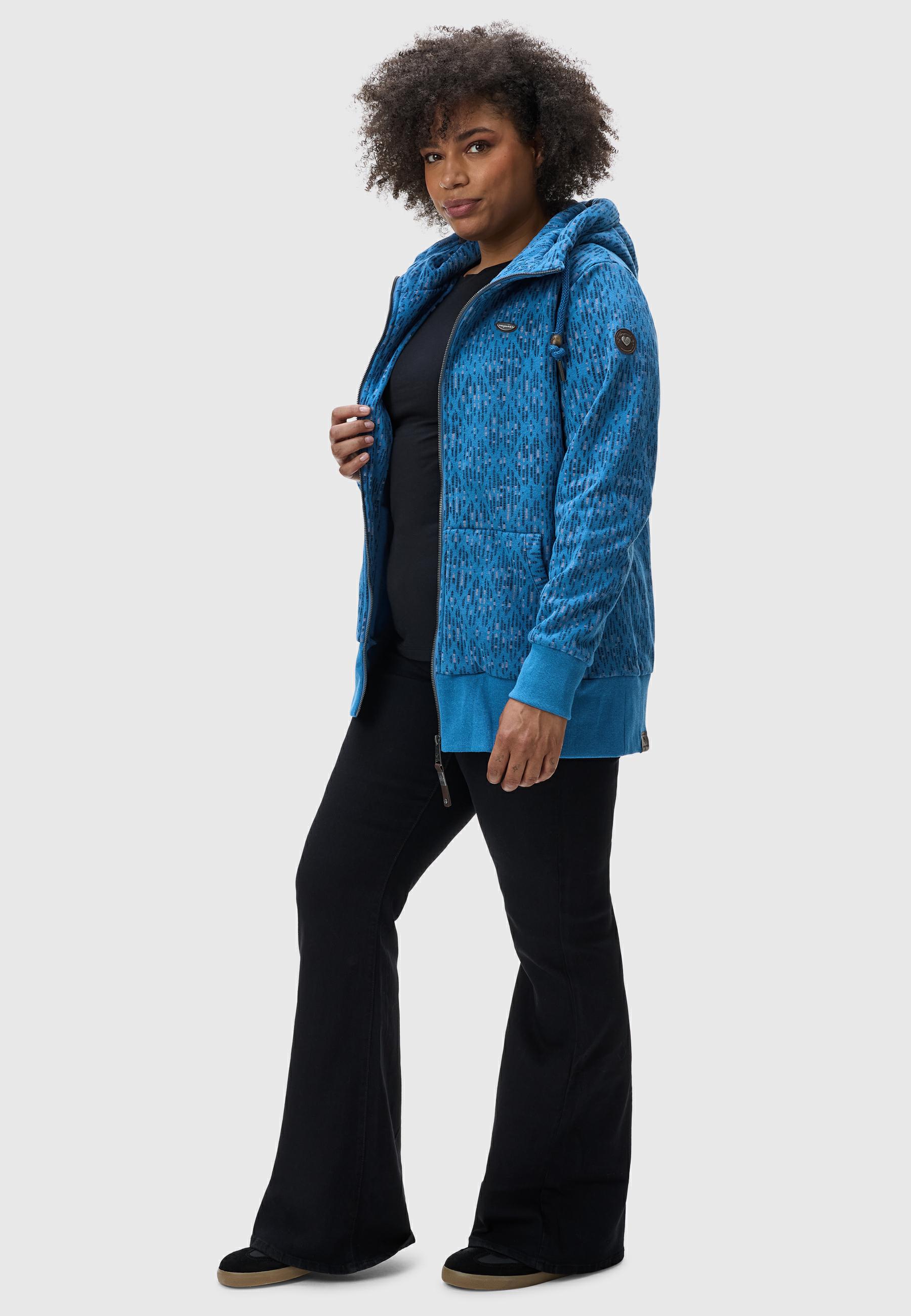 Sweatjacke mit Kapuze "Neska Print Zip Plus" Blue