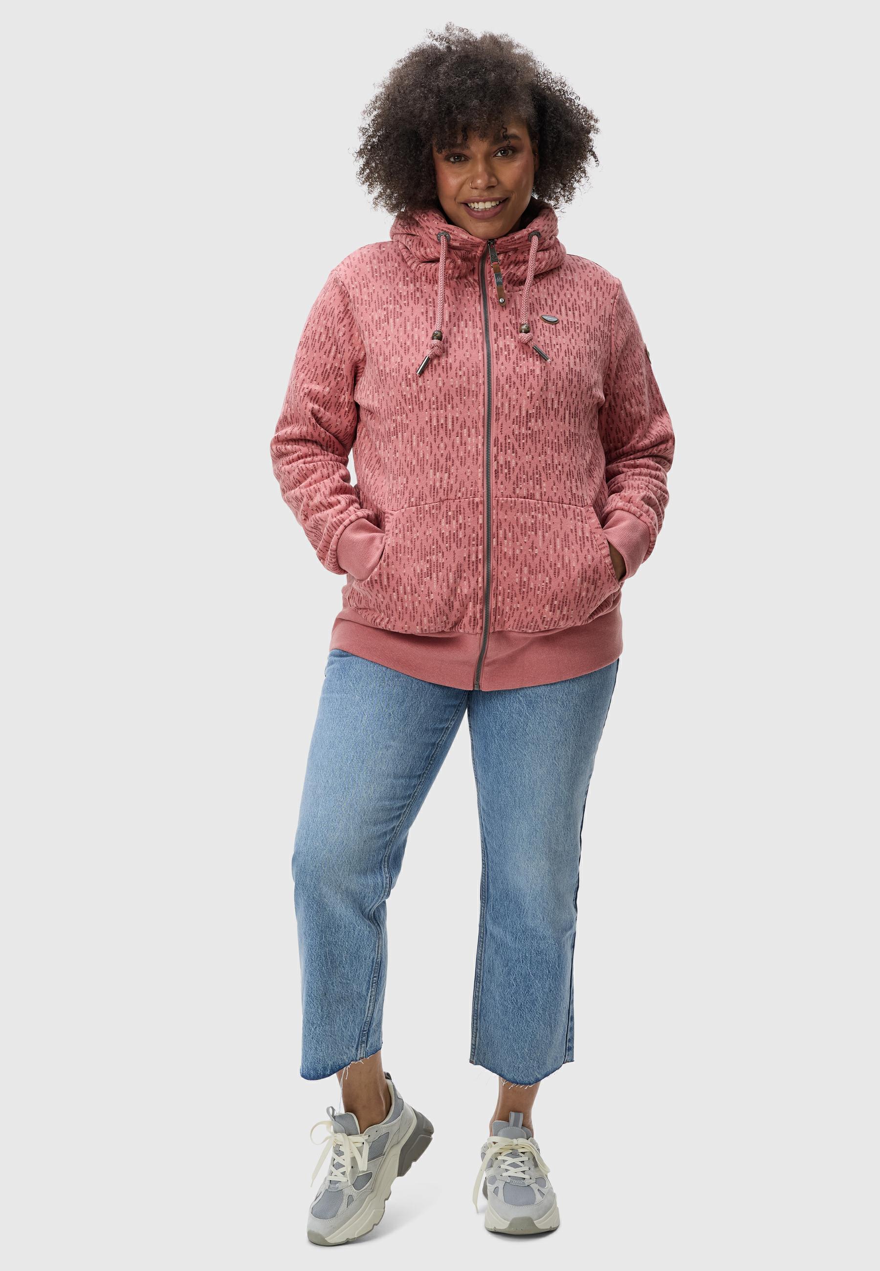 Sweatjacke mit Kapuze "Neska Print Zip Plus" Dusty Pink