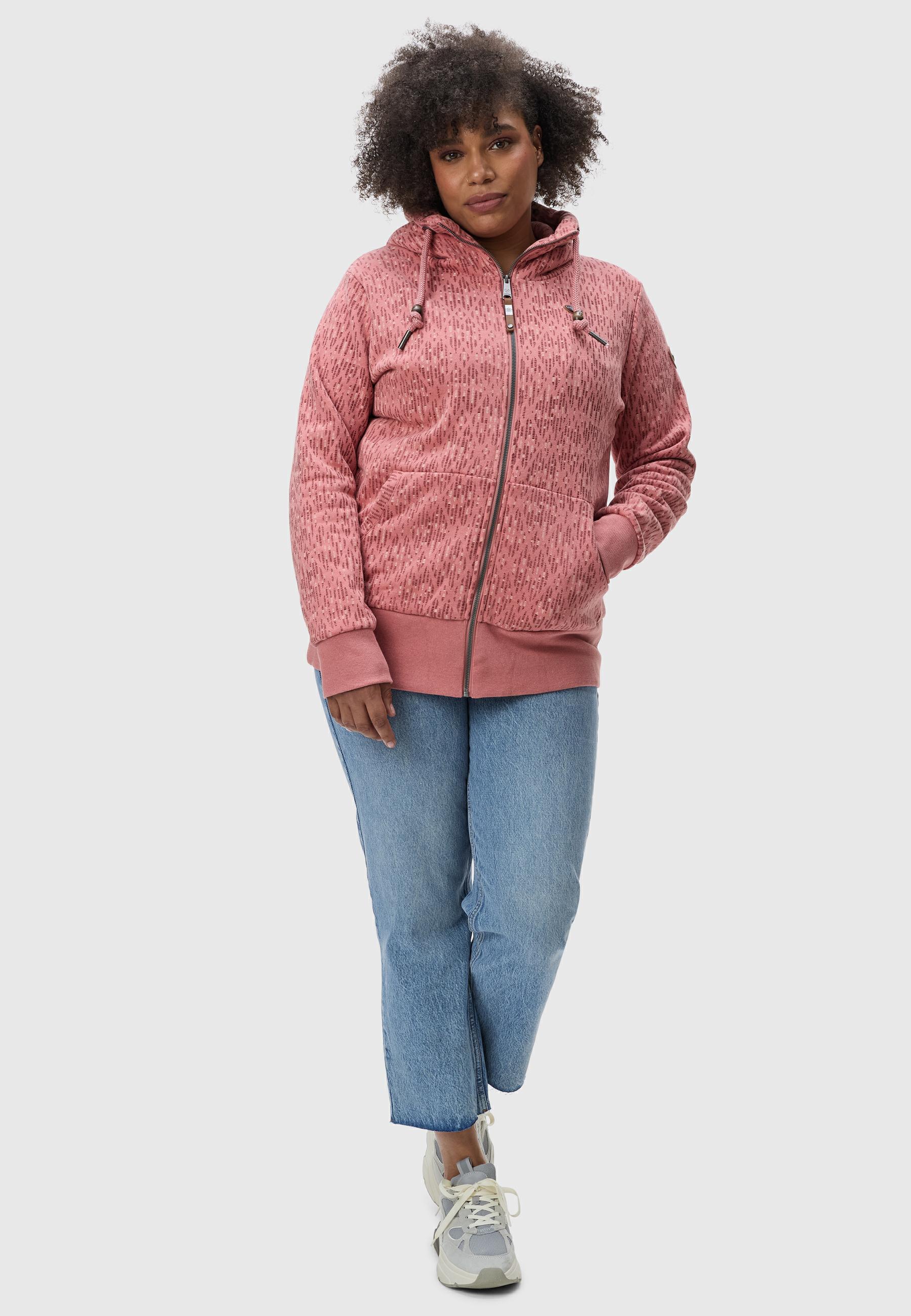 Sweatjacke mit Kapuze "Neska Print Zip Plus" Dusty Pink