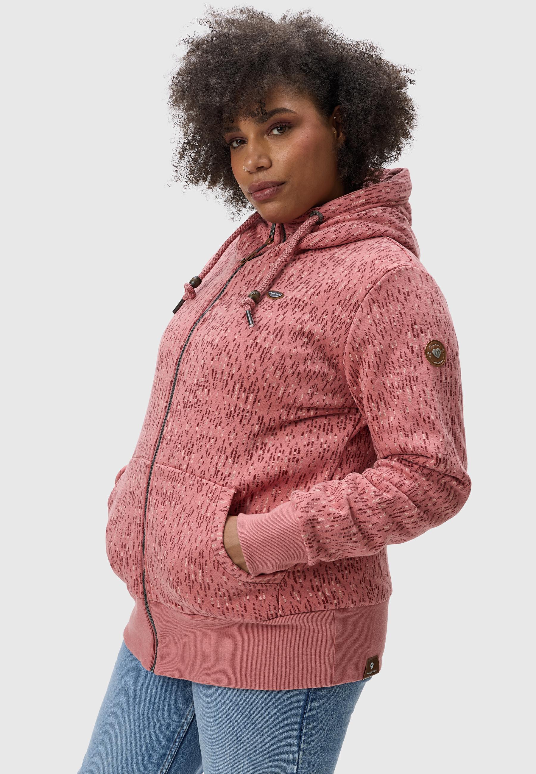 Sweatjacke mit Kapuze "Neska Print Zip Plus" Dusty Pink