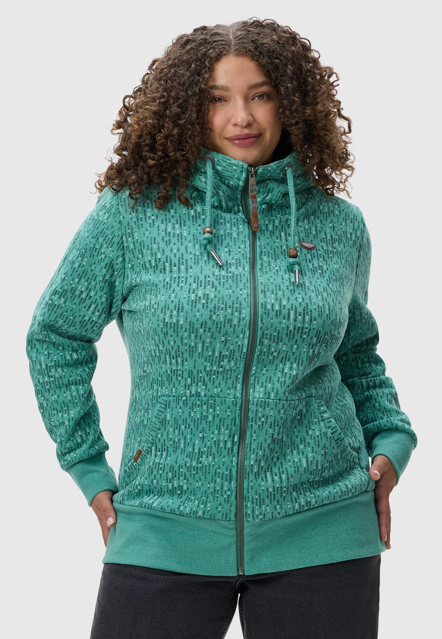 Sweatjacke mit Kapuze "Neska Print Zip Plus" Mint