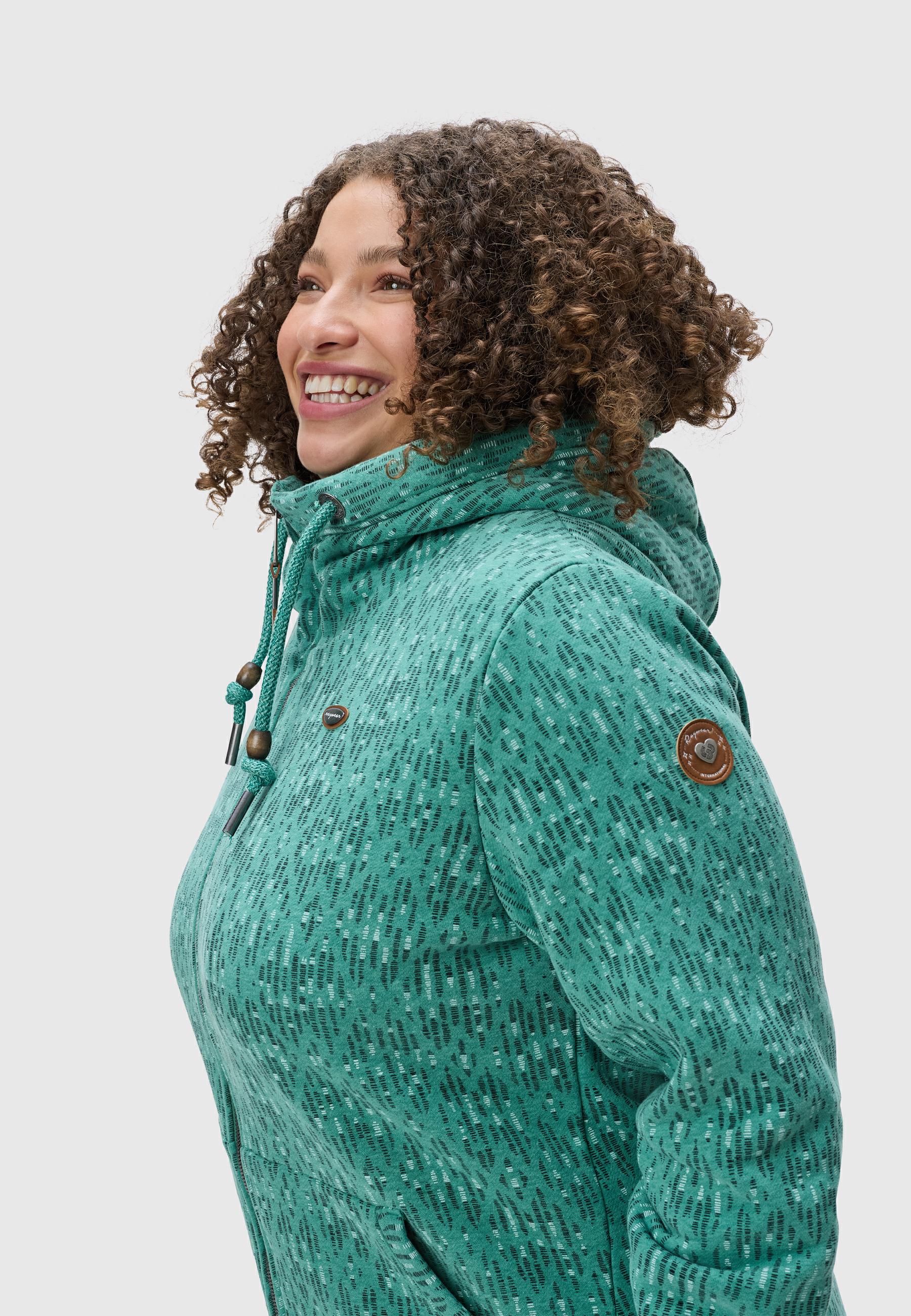 Sweatjacke mit Kapuze "Neska Print Zip Plus" Mint