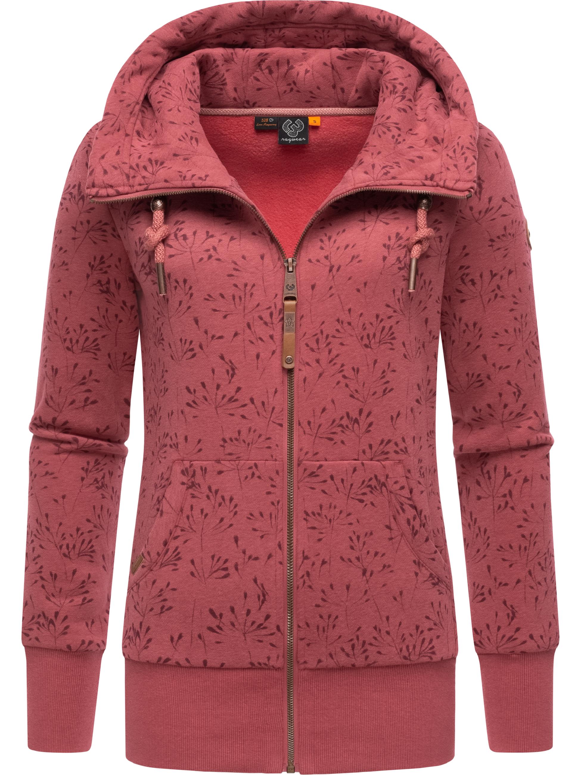 Gemusterte Sweatjacke "Neska Flowery Zip" Raspberry23