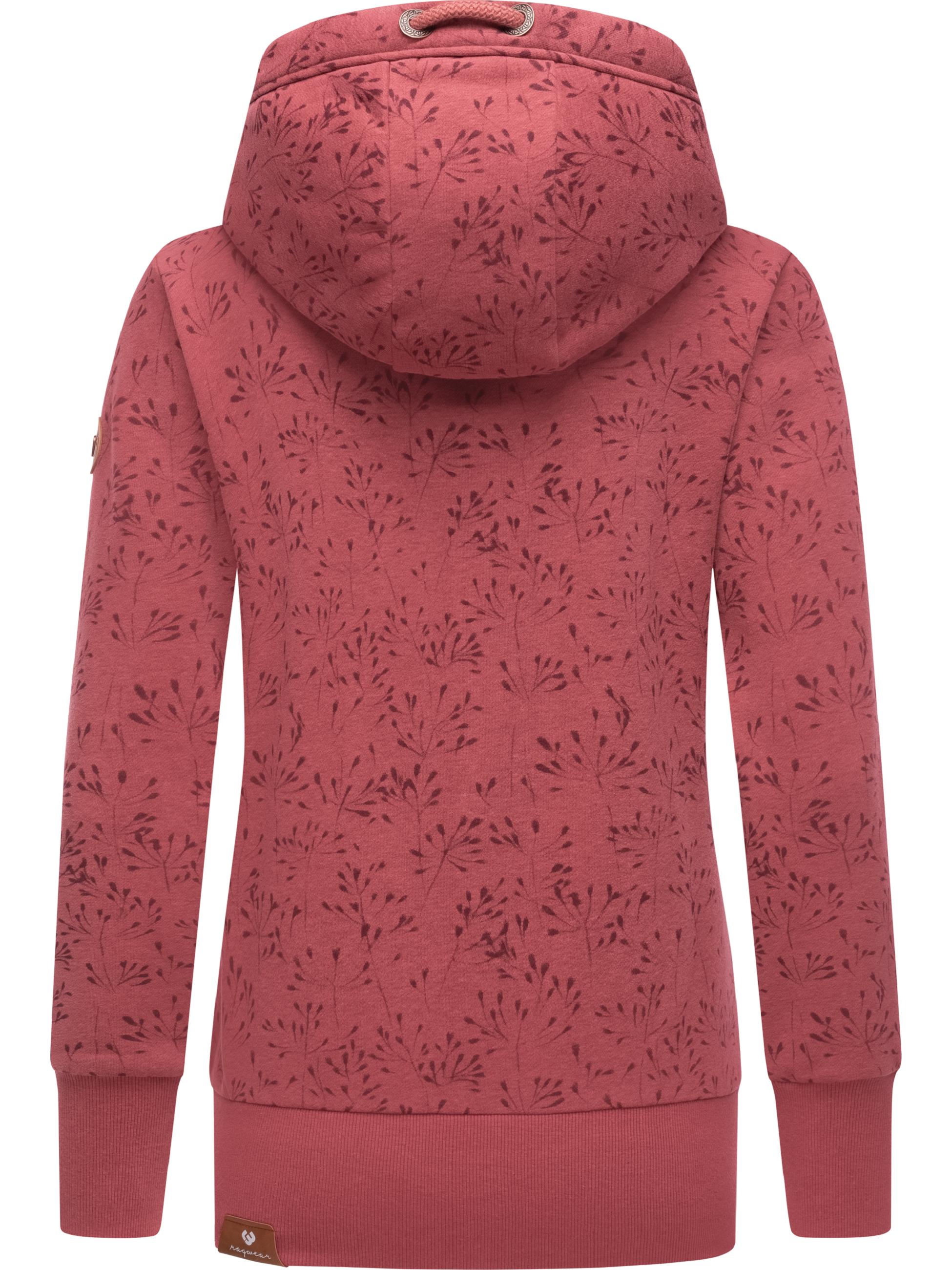 Gemusterte Sweatjacke "Neska Flowery Zip" Raspberry23