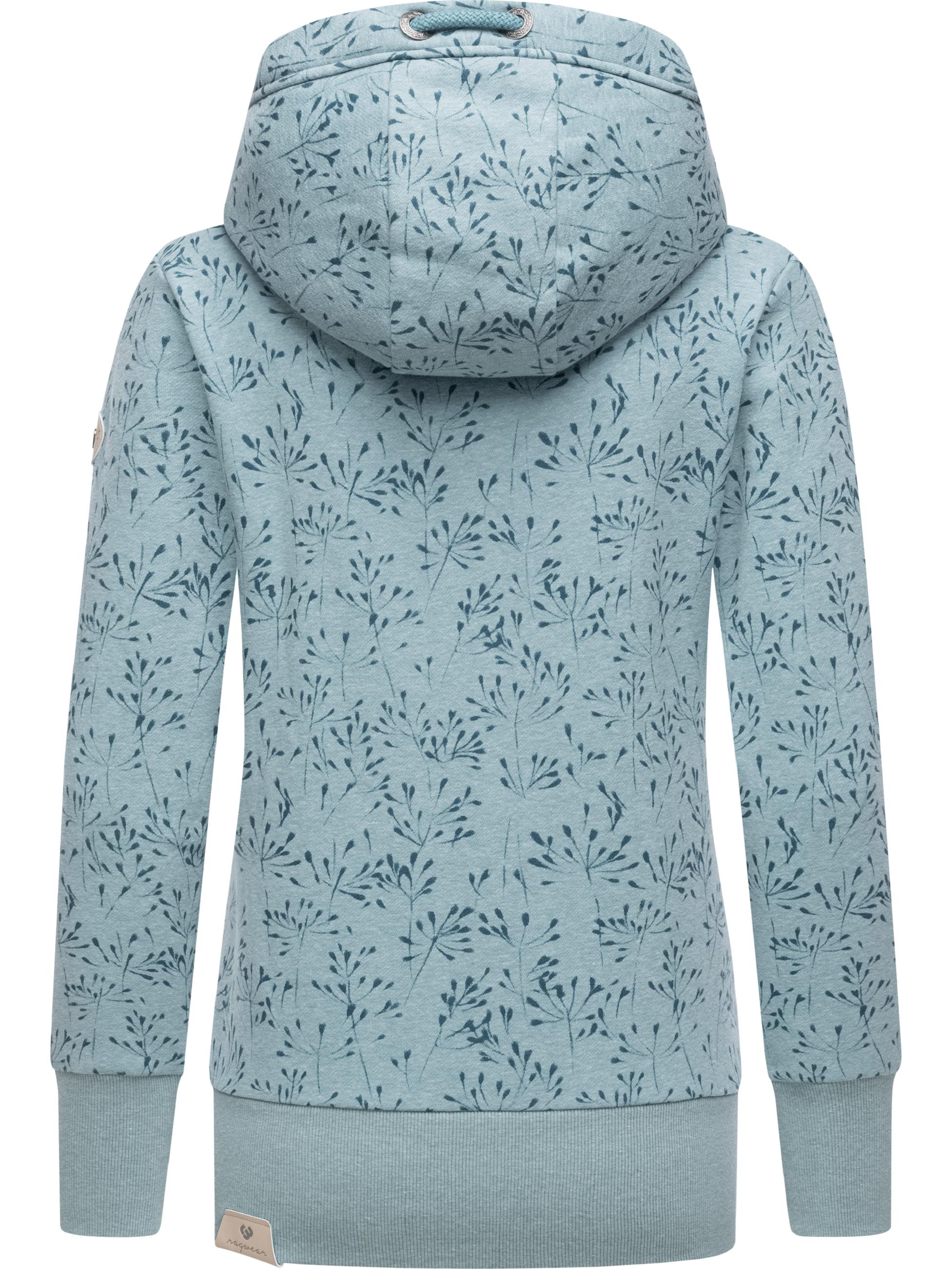 Gemusterte Sweatjacke "Neska Flowery Zip" Stone Blue23