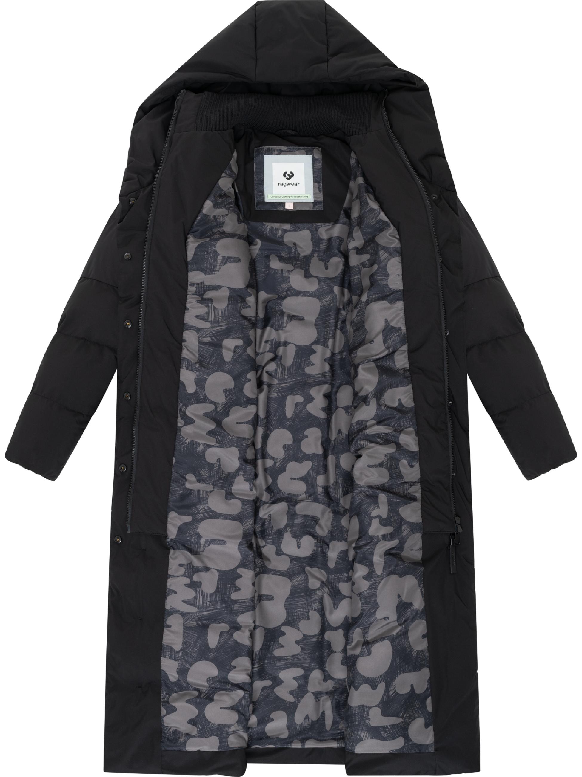 Langer wasserdichter Wintermantel mit Bindegürtel "Niani Long" Black