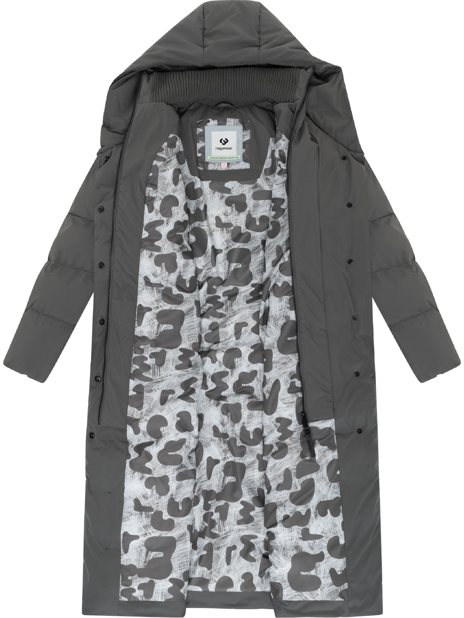 Langer wasserdichter Wintermantel mit Bindegürtel "Niani Long" Stone Grey