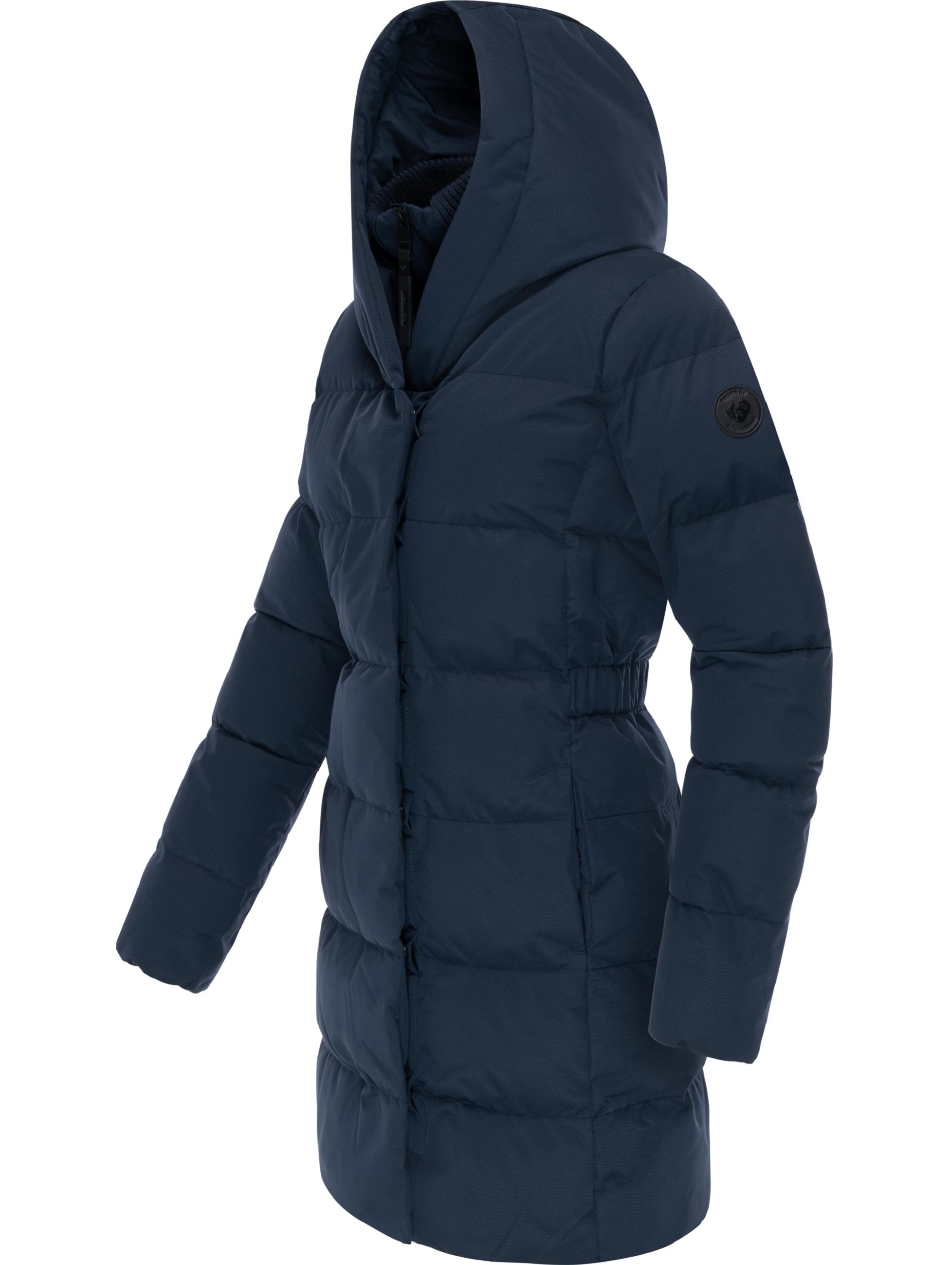 Warmer Winter Steppmantel mit hohem Kragen und Kapuze Niani YOUMODO Navy