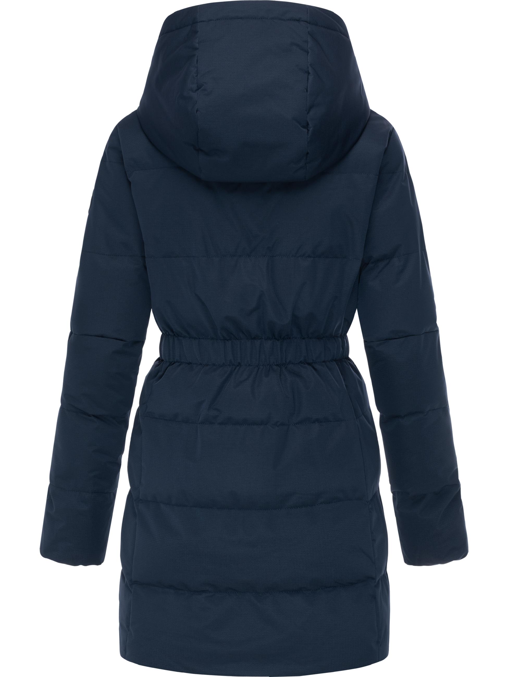 Warmer Winter Steppmantel mit hohem Kragen und Kapuze Niani YOUMODO Navy