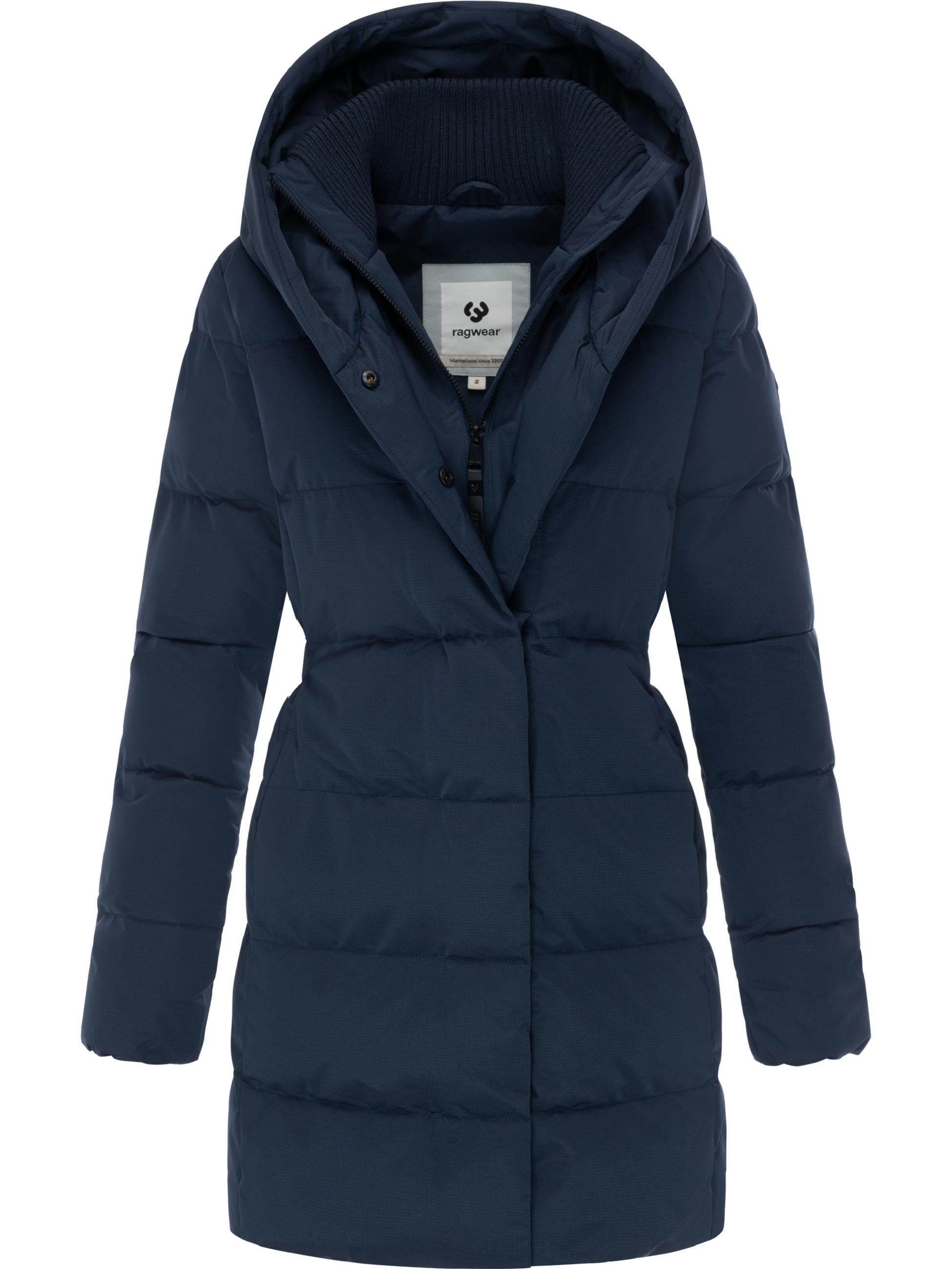 Warmer Winter Steppmantel mit hohem Kragen und Kapuze Niani YOUMODO Navy