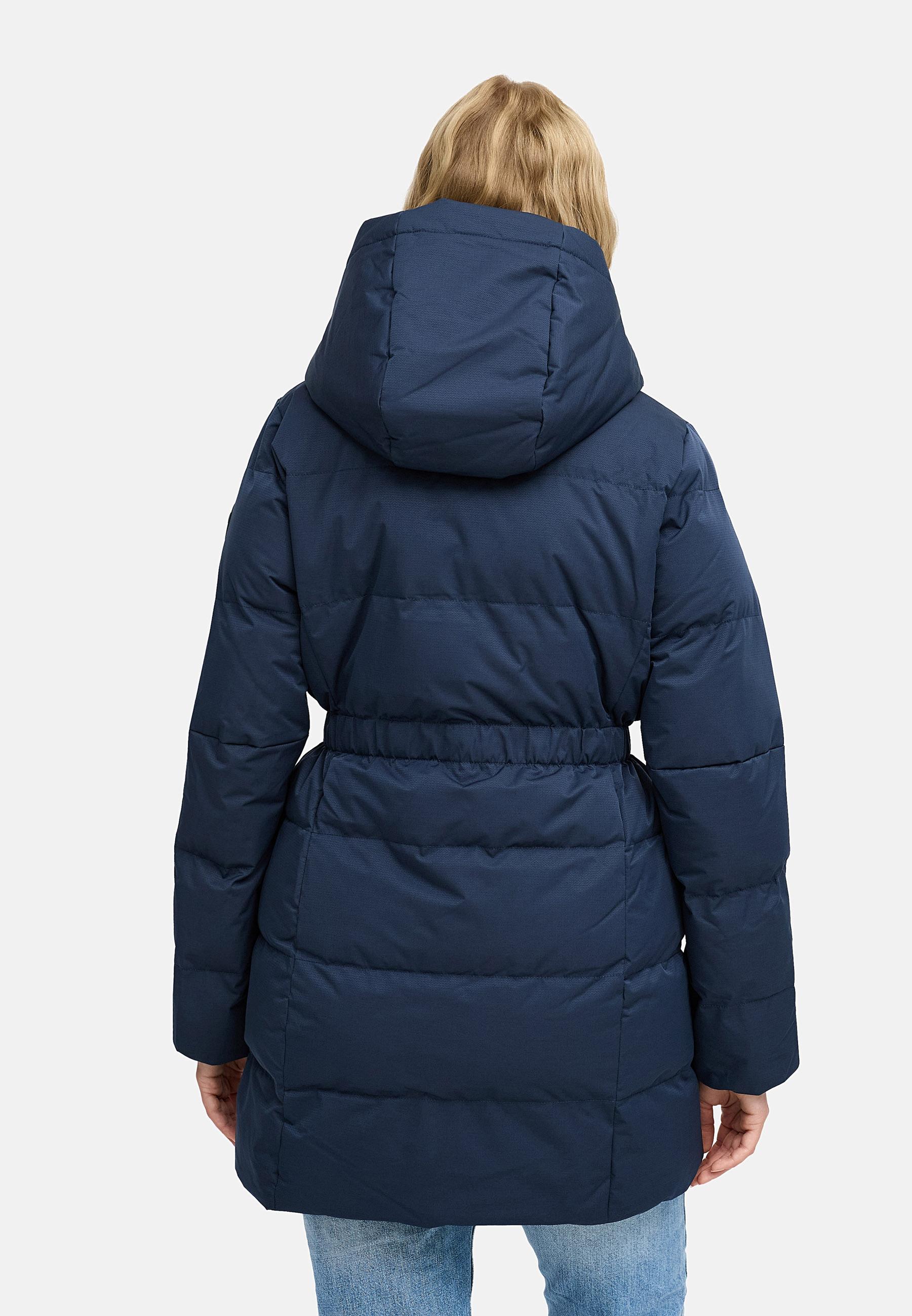 Warmer Winter Steppmantel mit hohem Kragen und Kapuze Niani YOUMODO Navy
