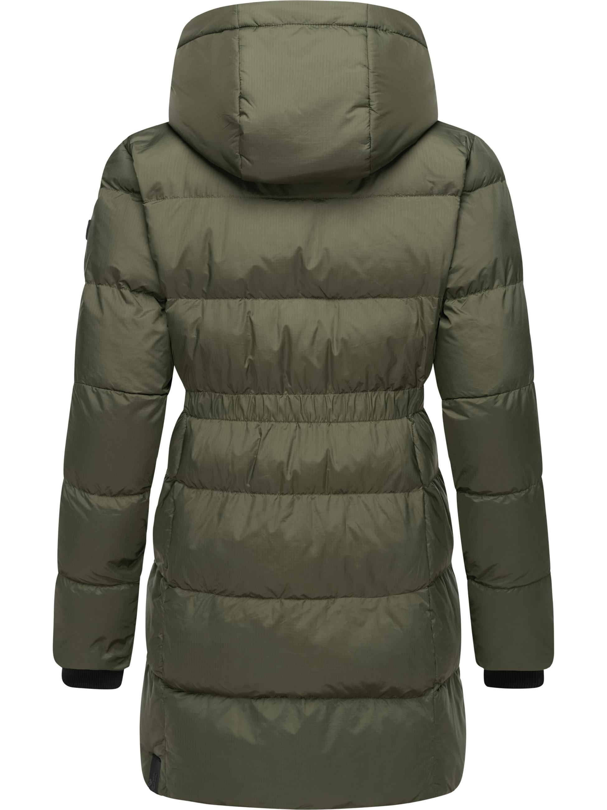 Warmer Kurzmantel mit Kapuze "Niara" Dark Olive