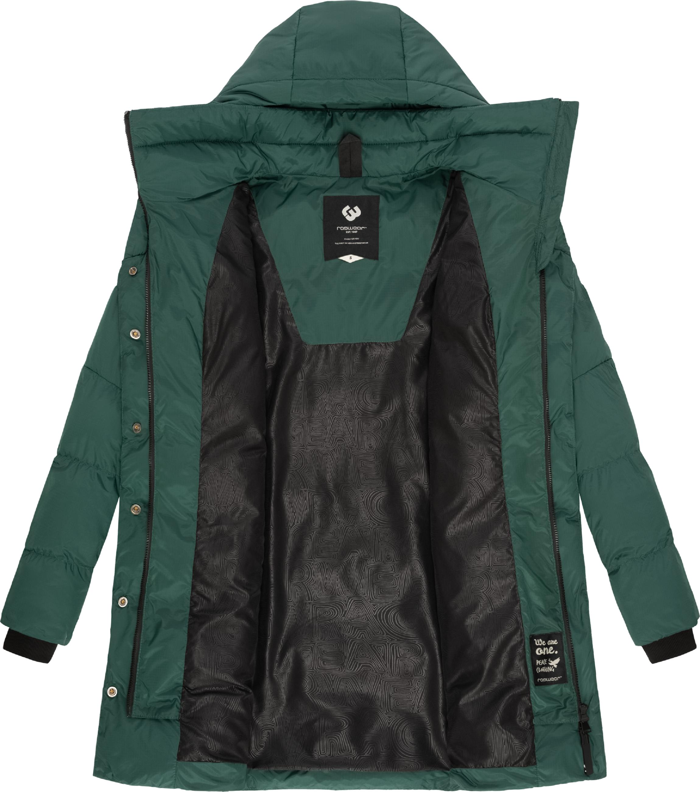 Warmer Kurzmantel mit Kapuze "Niara" Forest Green