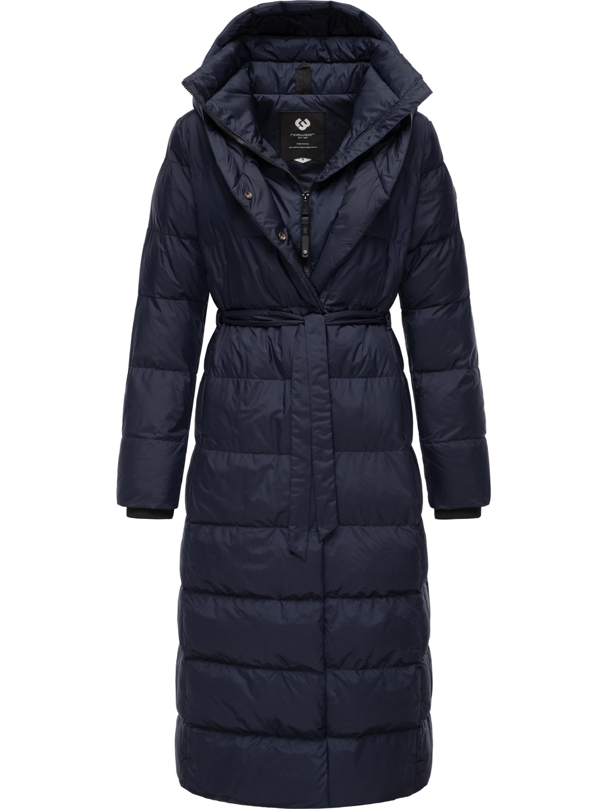 Warmer Winter Steppmantel mit Kapuze "Niara Long" Navy