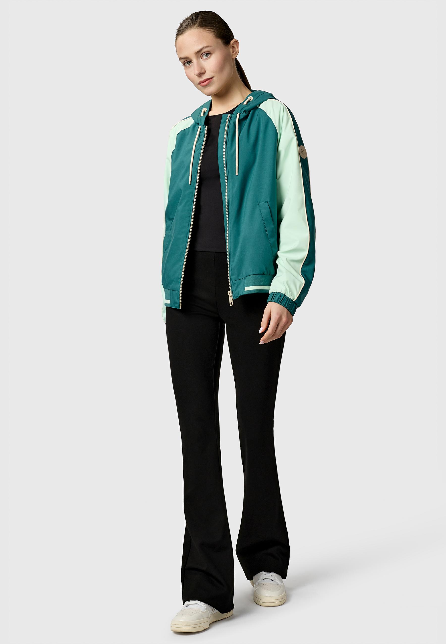 Sportliche Übergangsjacke mit Kapuze "Nicandra Sporty YOUMODO" Ocean Green