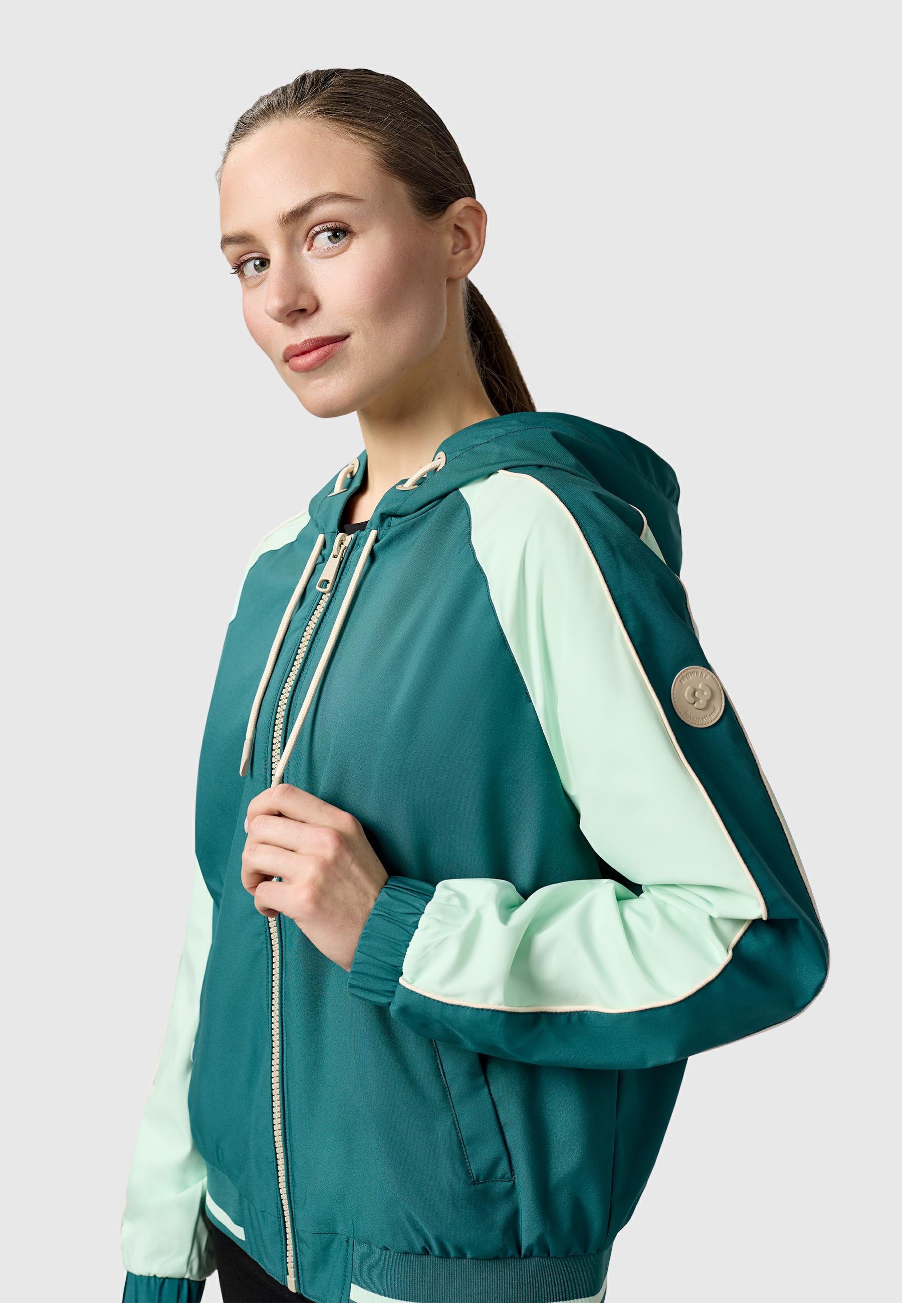 Sportliche Übergangsjacke mit Kapuze "Nicandra Sporty YOUMODO" Ocean Green