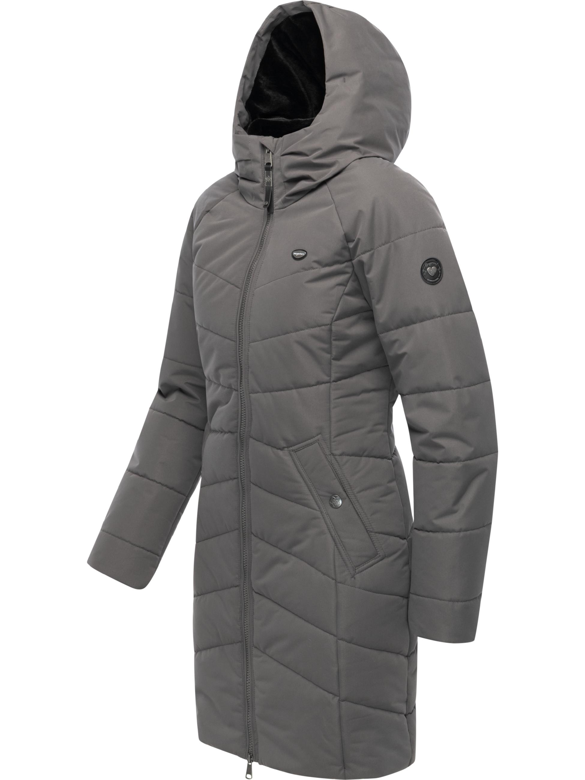 Winter Steppmantel mit Kapuze "Noita YOUMODO" Stone Grey