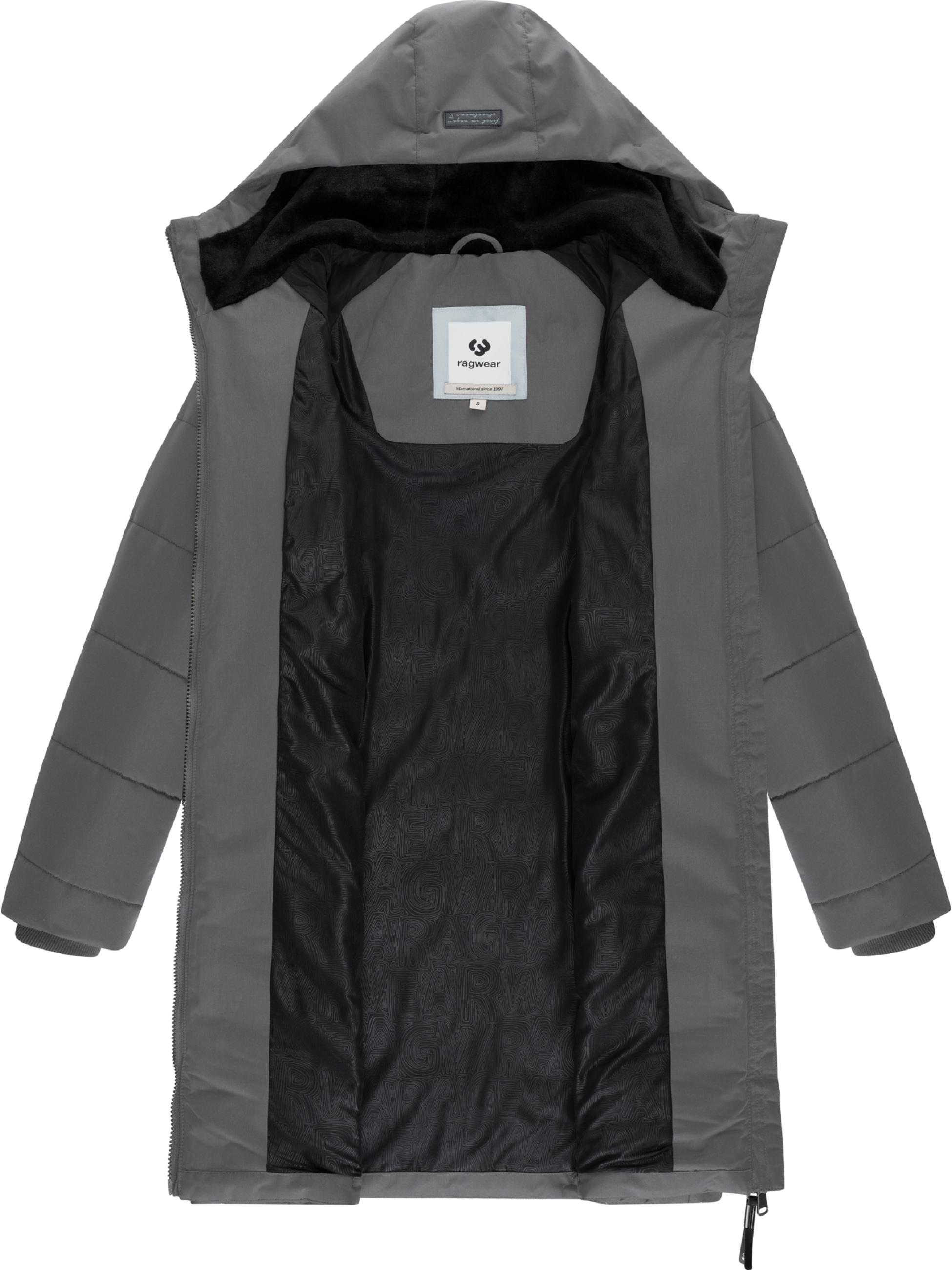 Winter Steppmantel mit Kapuze "Noita YOUMODO" Stone Grey
