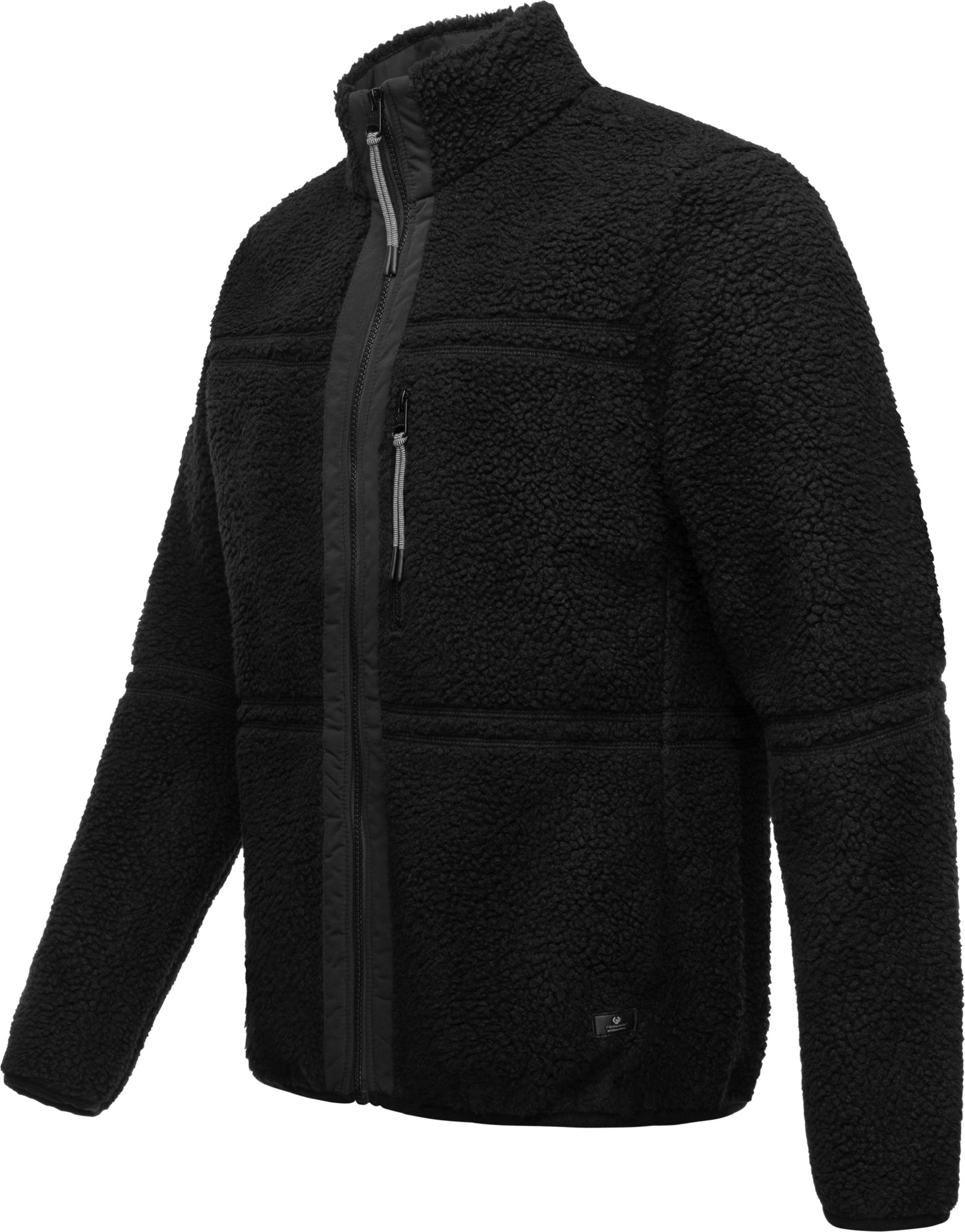 Übergangsjacke aus Teddy-Fleece mit hohem Kragen "Noory" Black