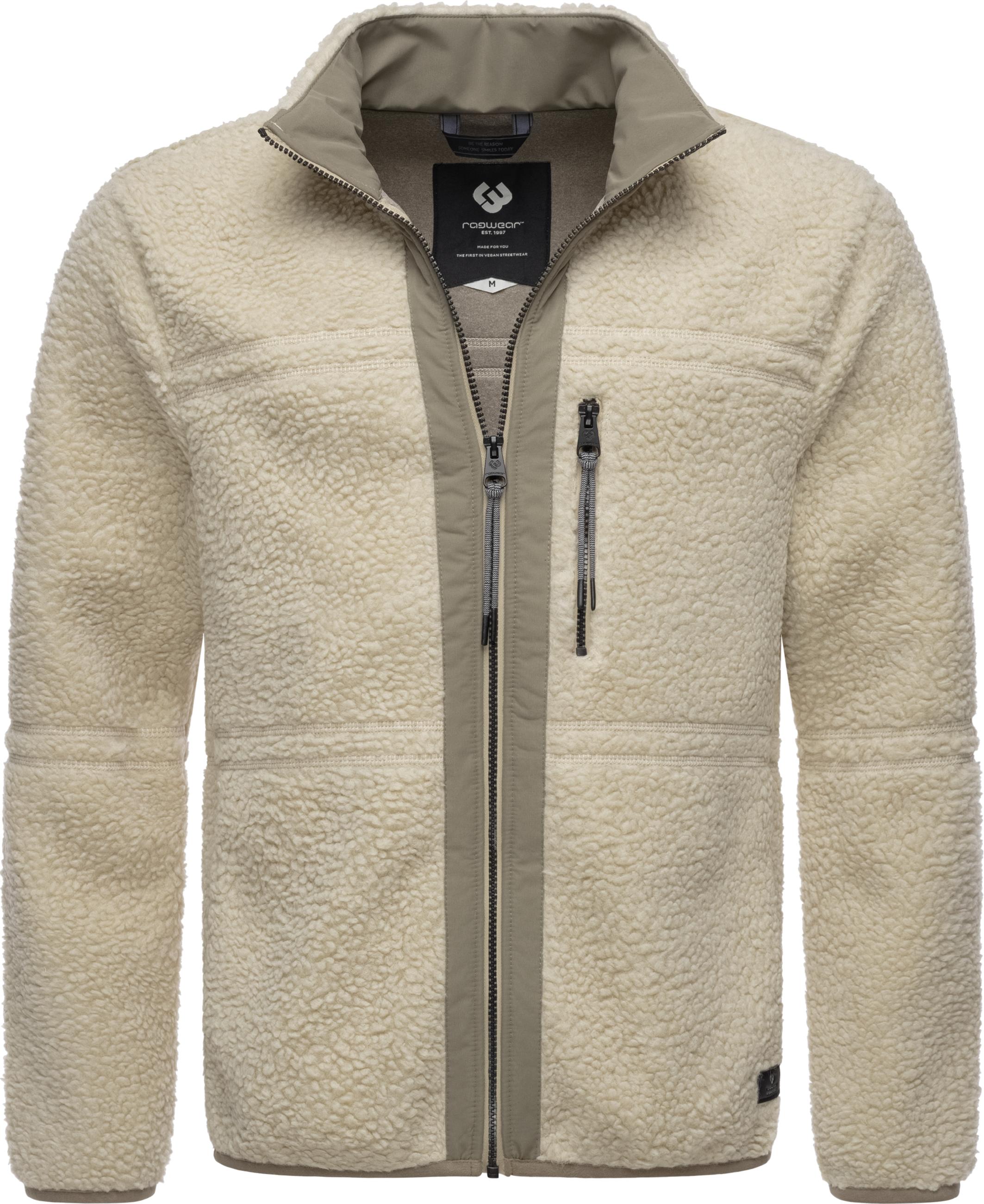 Übergangsjacke aus Teddy-Fleece mit hohem Kragen "Noory" Ecru