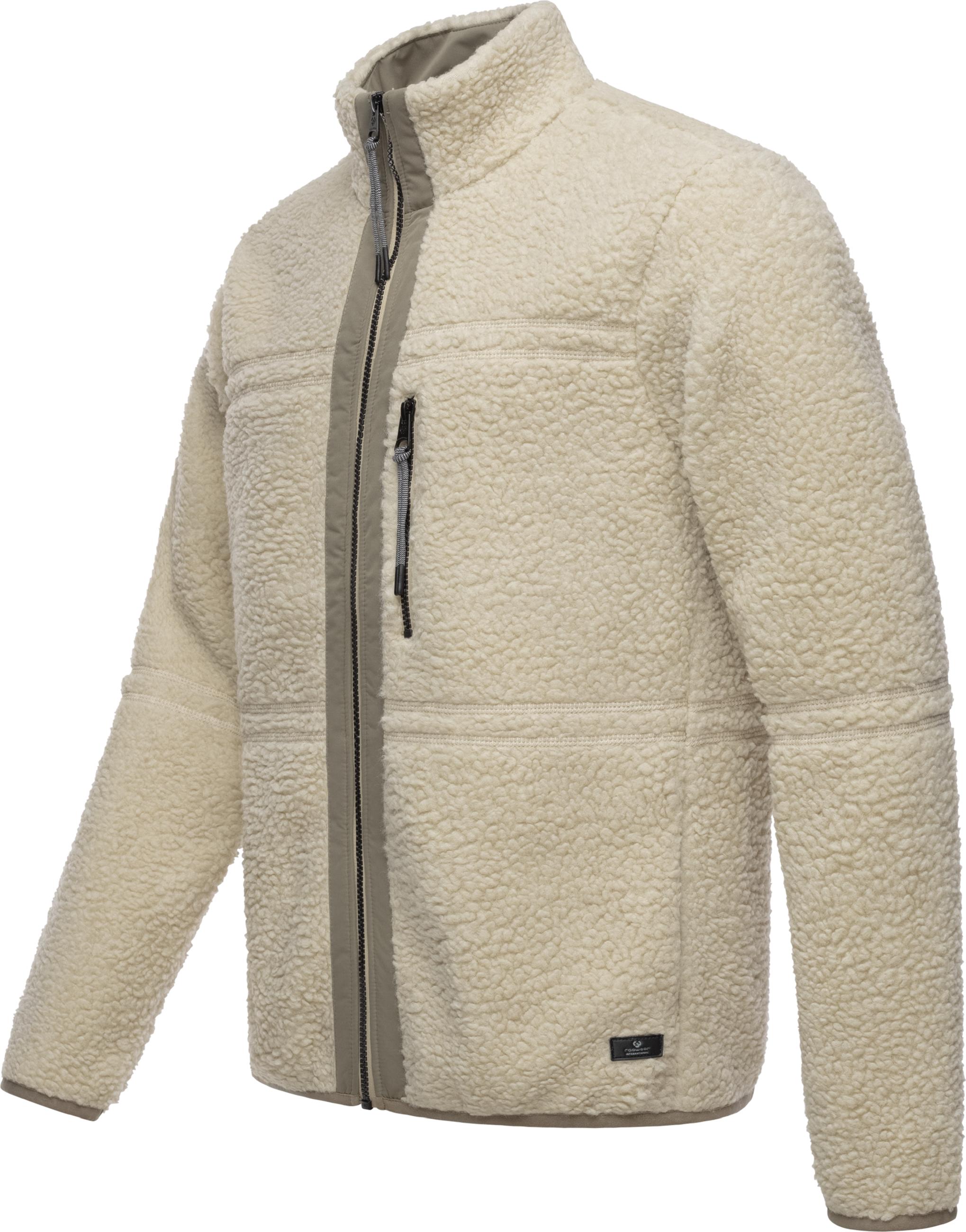 Übergangsjacke aus Teddy-Fleece mit hohem Kragen "Noory" Ecru