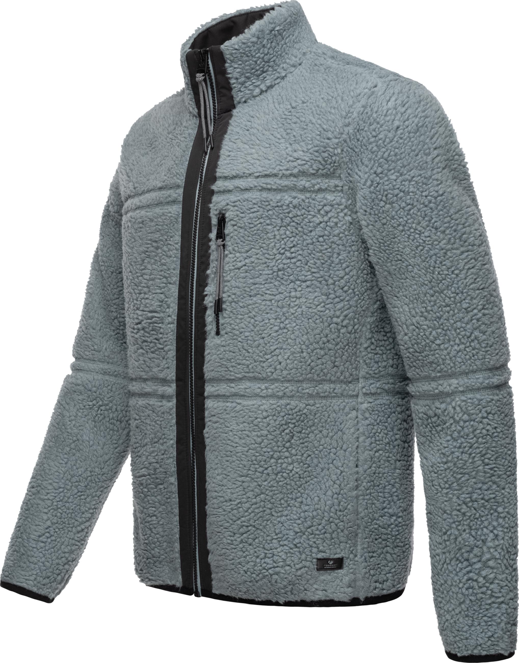 Übergangsjacke aus Teddy-Fleece mit hohem Kragen "Noory" Grey