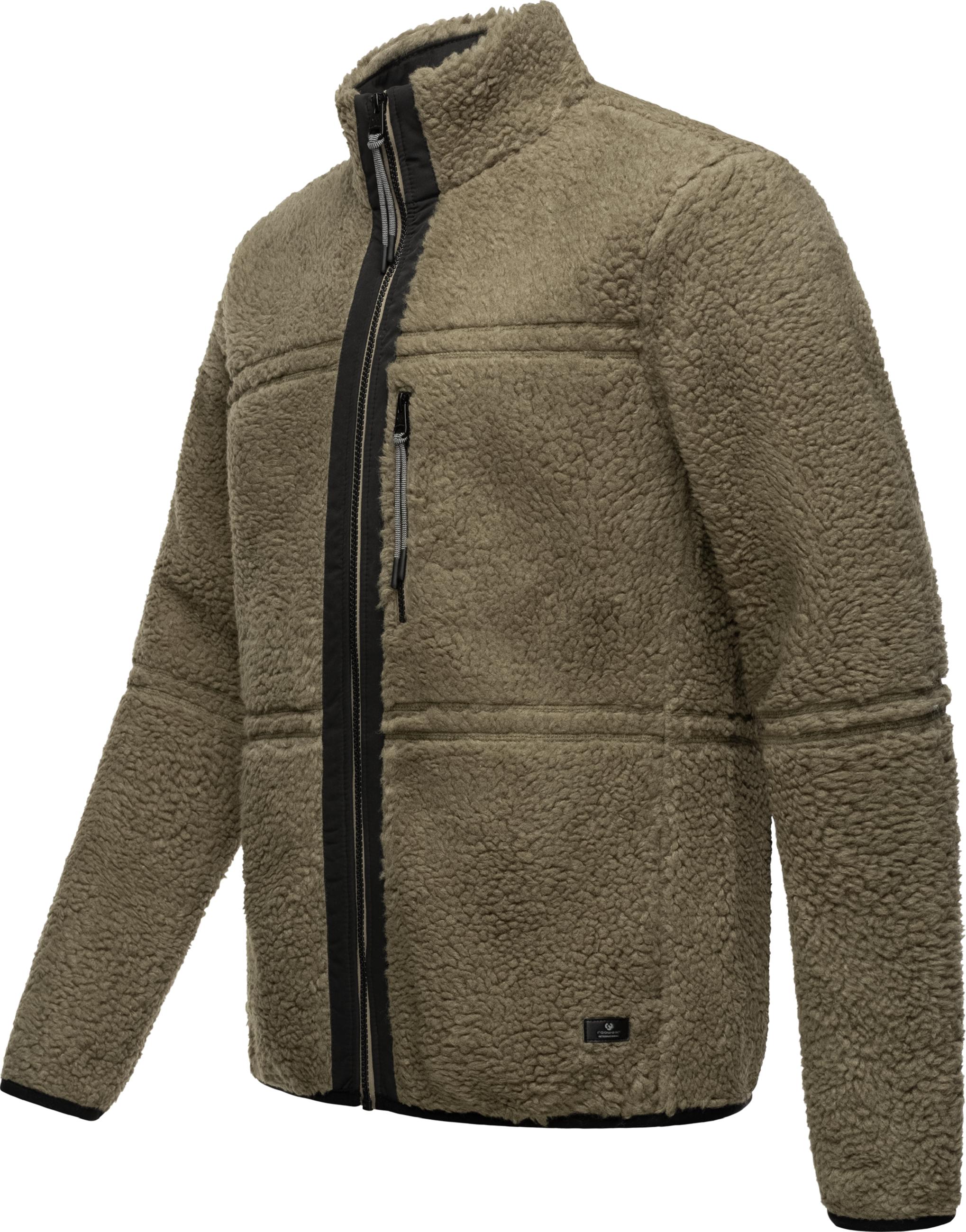 Übergangsjacke aus Teddy-Fleece mit hohem Kragen "Noory" Mocca