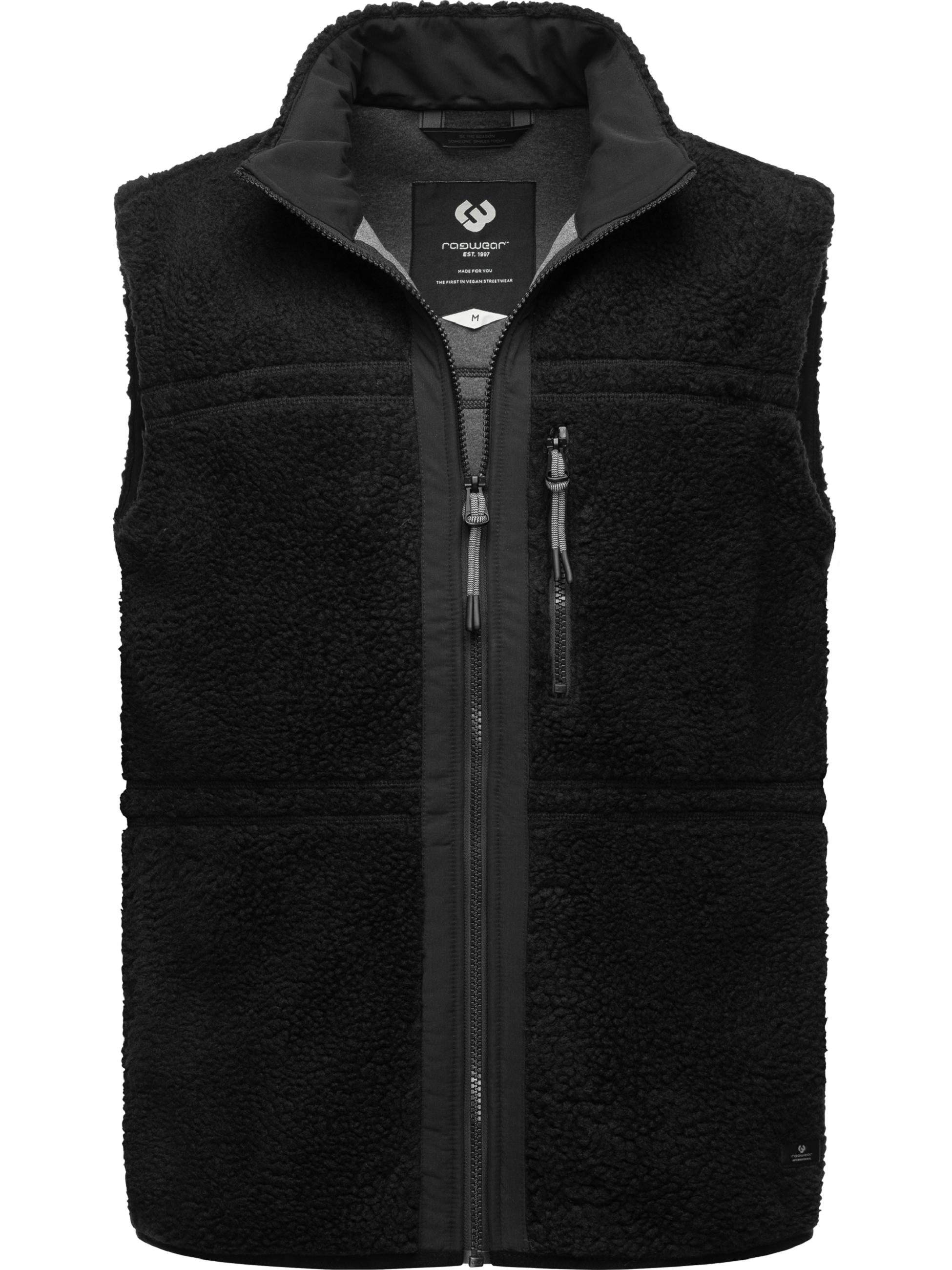 Ärmellose Teddy-Kunstfell Jacke "Noory Vest" Black