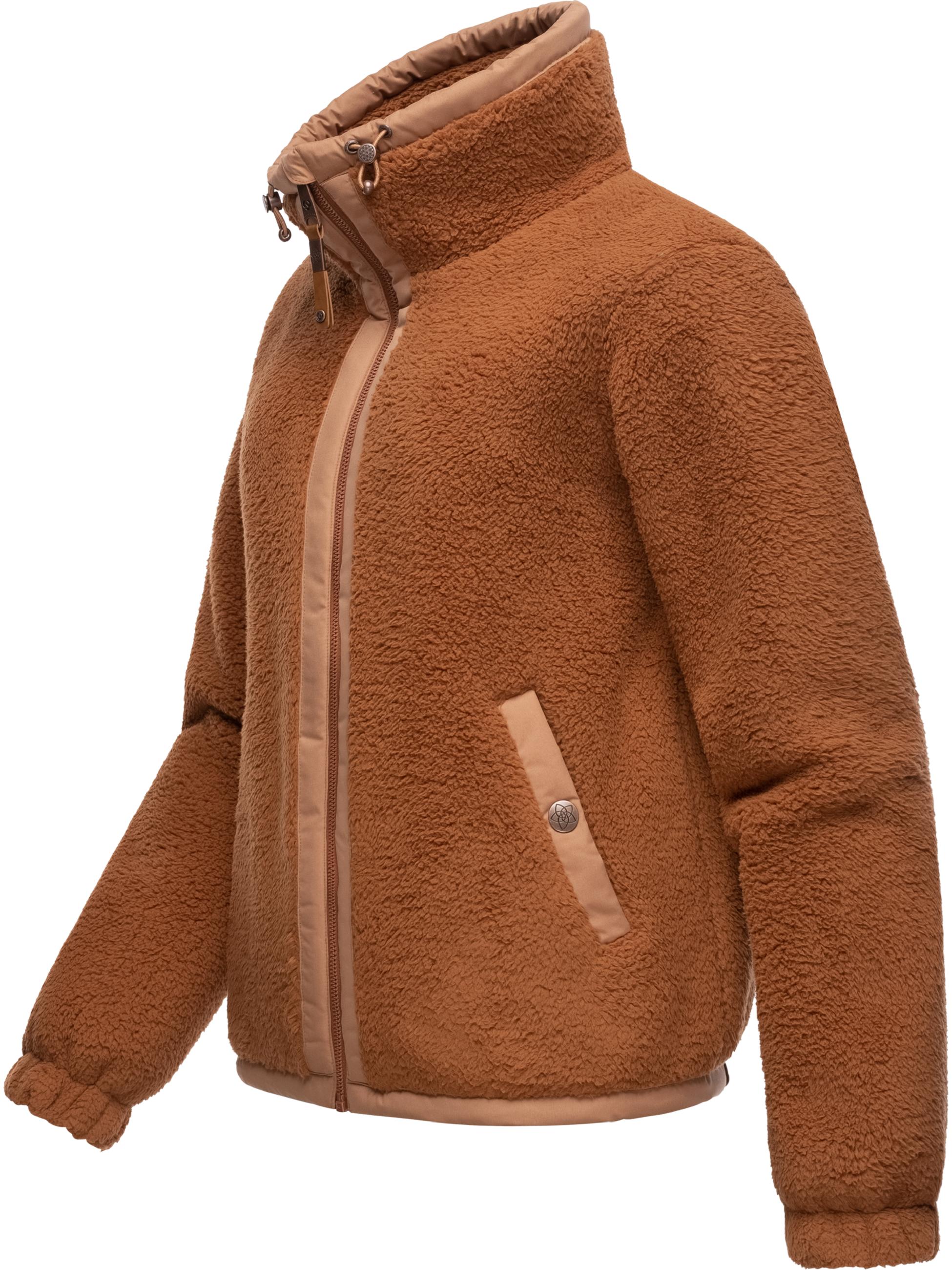 Fleecejacke mit hohem Kragen 'Nordicka' Brown